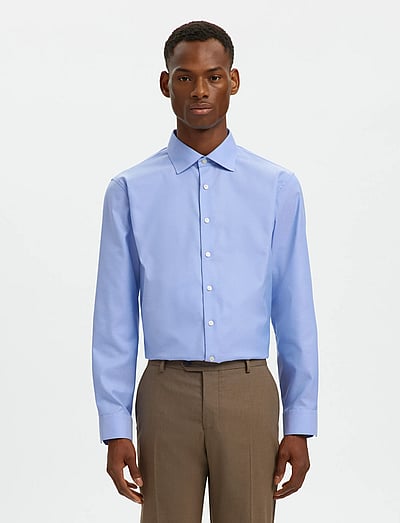 Slhslim-Lux Oxford Shirt Ls Spread Noos - Oxford Skjorter
