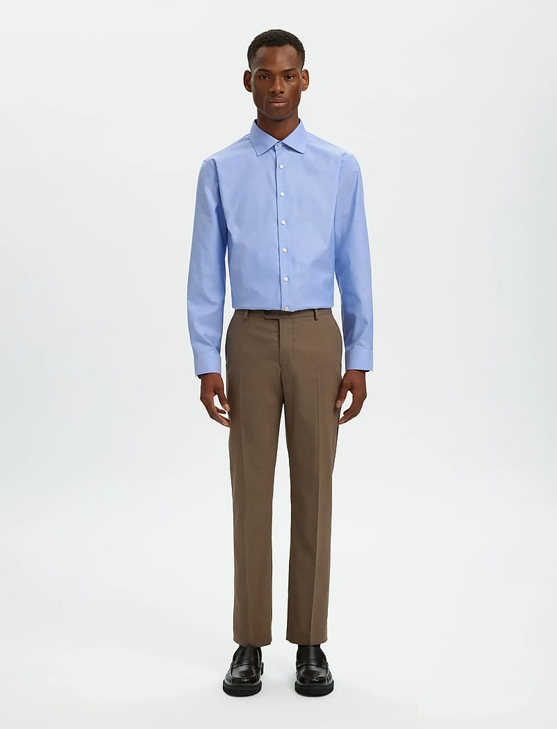 Selected - SLHSLIM-LUX OXFORD SHIRT LS SPREAD NOOS - oxford skjorter - light blue - 5