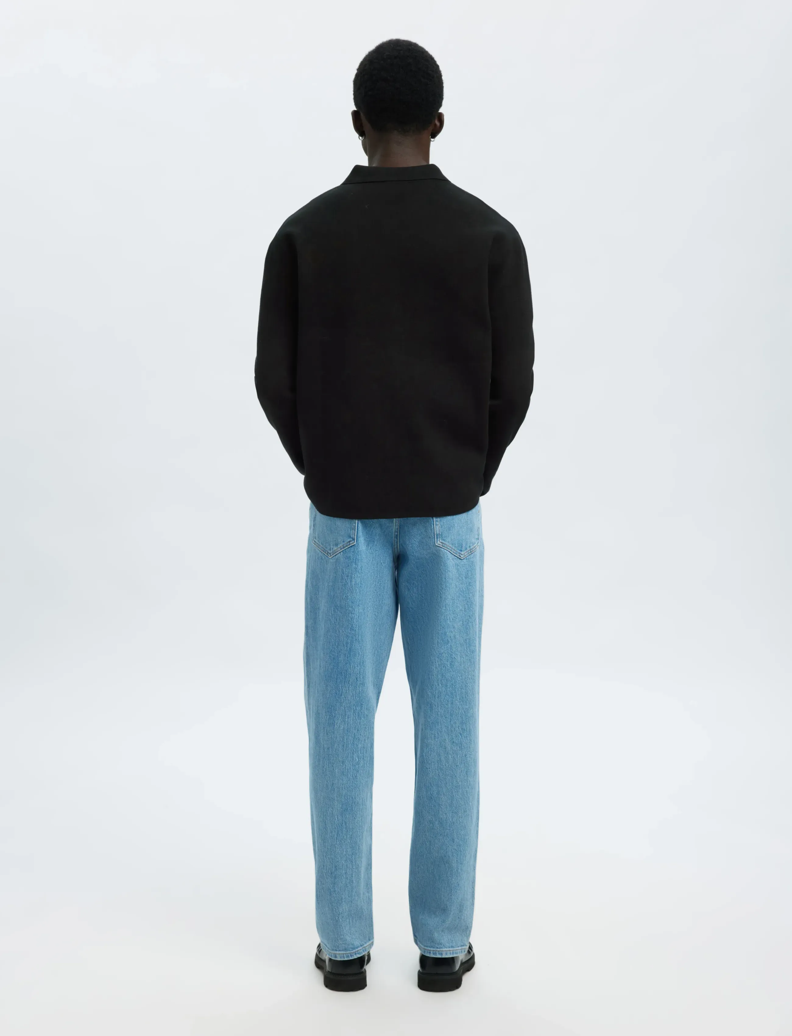 Selected - SLMMIKE LIGHT POLO CARDIGAN NOOS - cardigans - black - 2