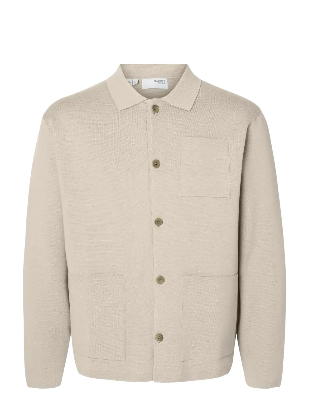 SELECTED Slmmike Hell Polo Cardigan Noos Cream - M - Herren