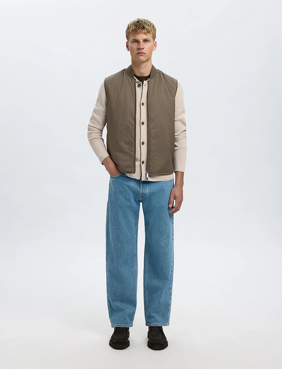 Selected - SLMMIKE LIGHT POLO CARDIGAN NOOS - strickjacken - oatmeal - 5
