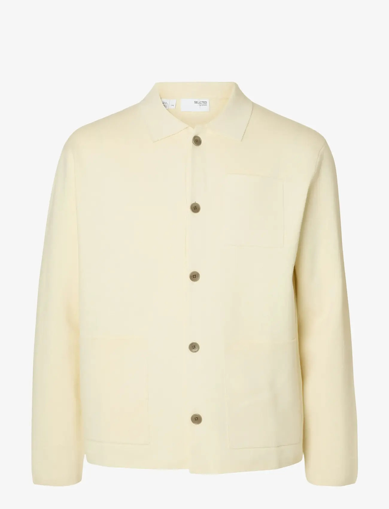 Selected - SLMMIKE LIGHT POLO CARDIGAN NOOS - cardigans - pristine - 1