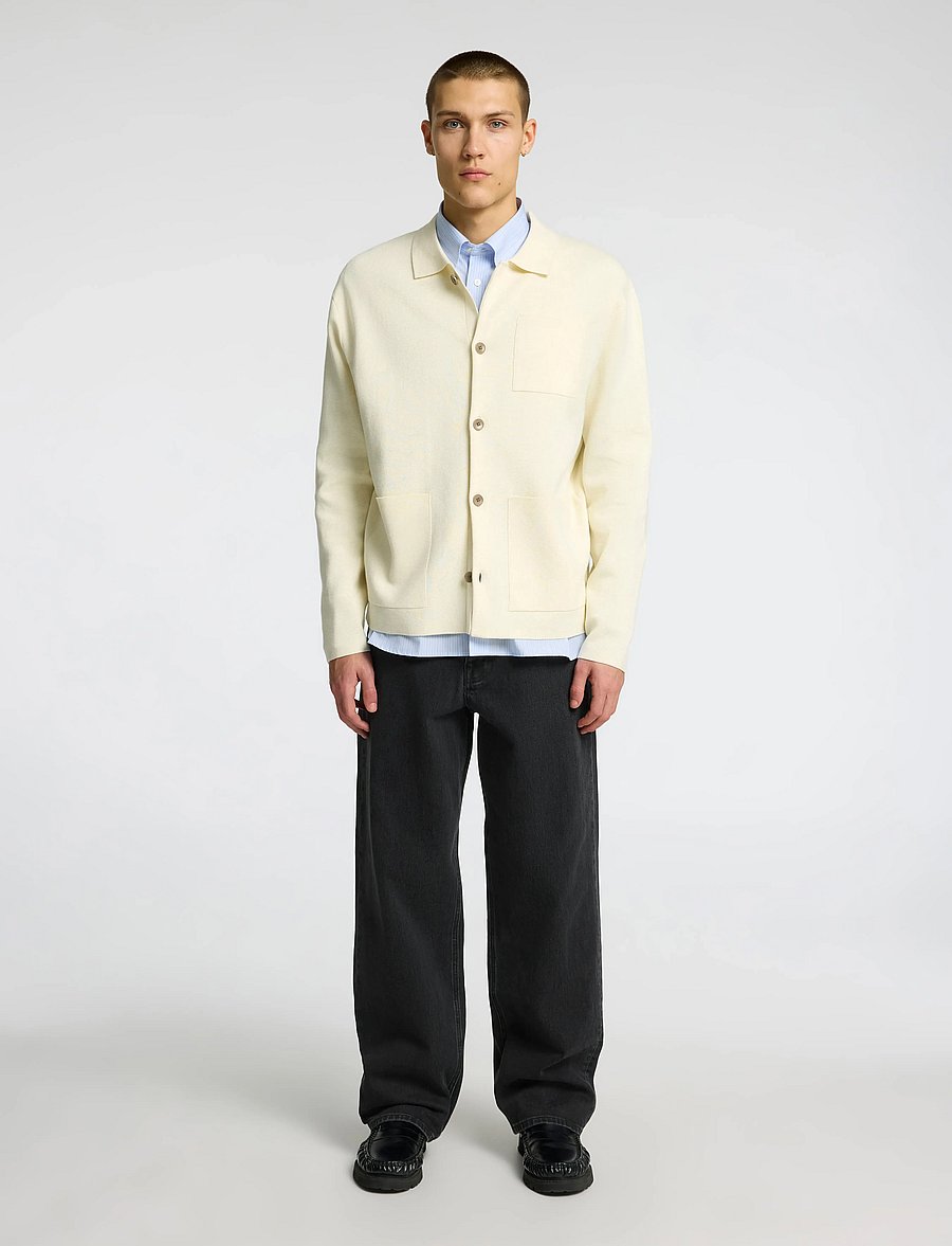 Selected - SLMMIKE LIGHT POLO CARDIGAN NOOS - strickjacken - pristine - 0