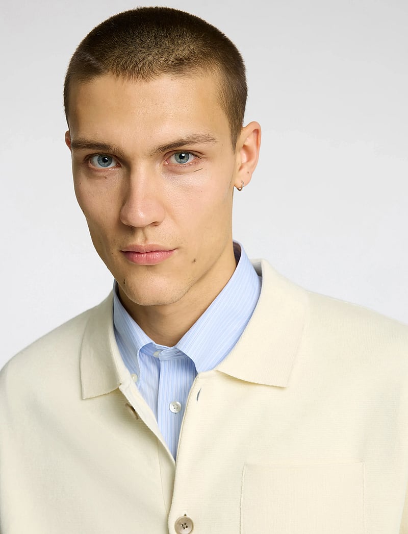 Selected - SLHMIKE LIGHT RELAXED POLO CARDIGAN NOOS - cardigans - pristine - 2