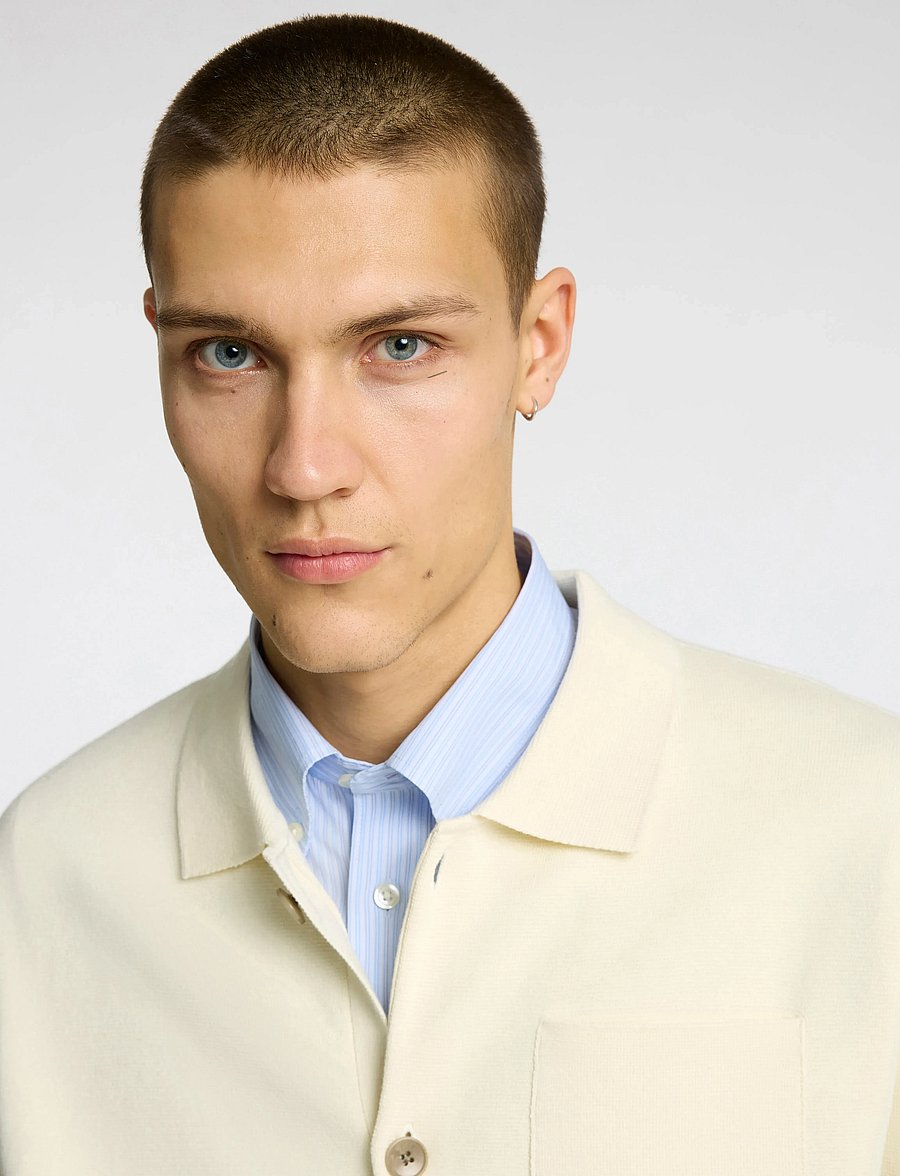 Selected - SLMMIKE LIGHT POLO CARDIGAN NOOS - strickjacken - pristine - 2