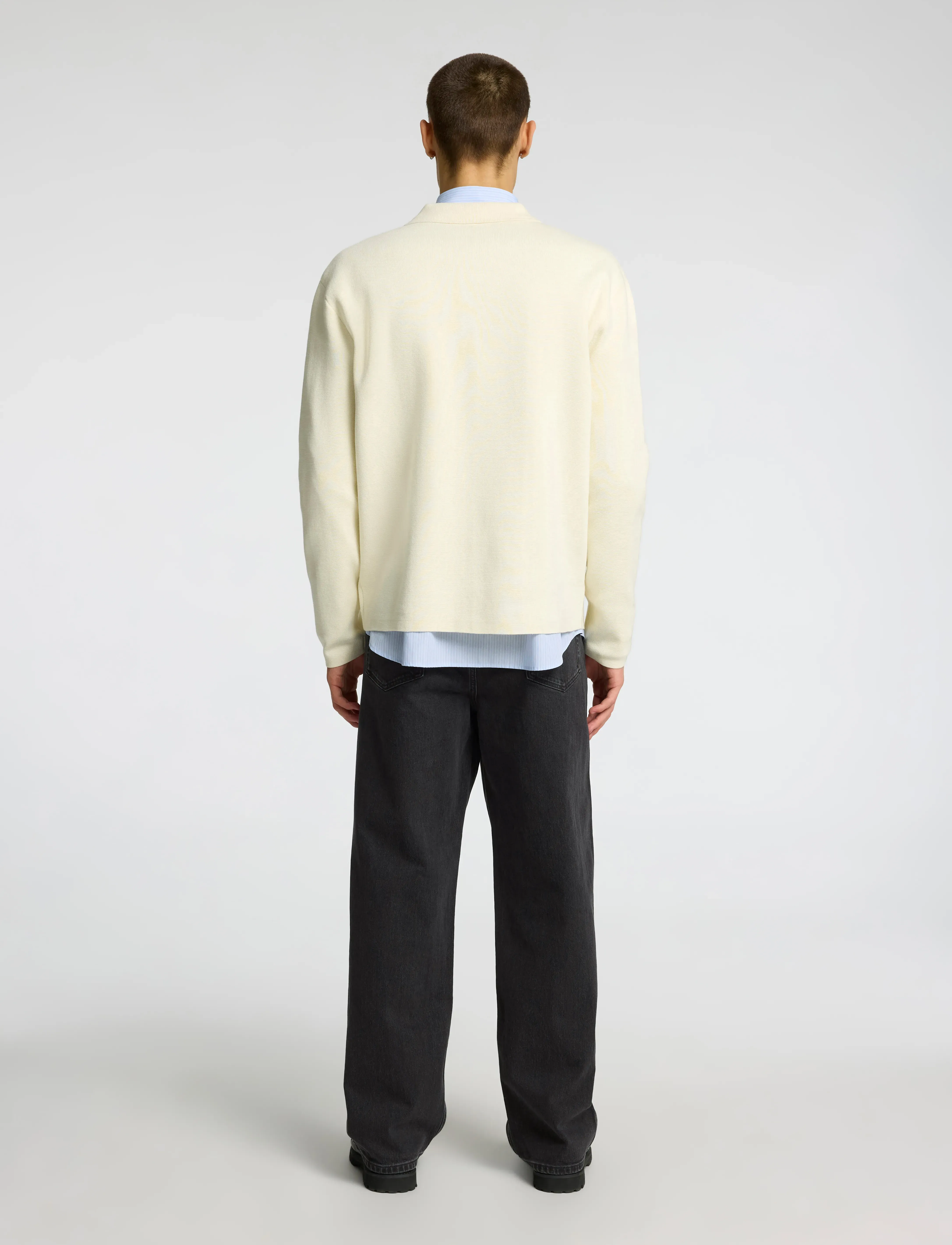 Selected - SLMMIKE LIGHT POLO CARDIGAN NOOS - cardigans - pristine - 3