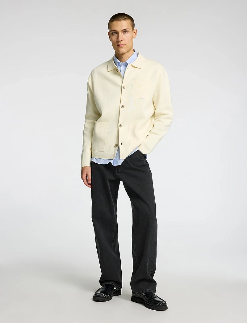 Selected - SLHMIKE LIGHT RELAXED POLO CARDIGAN NOOS - cardigans - pristine - 4
