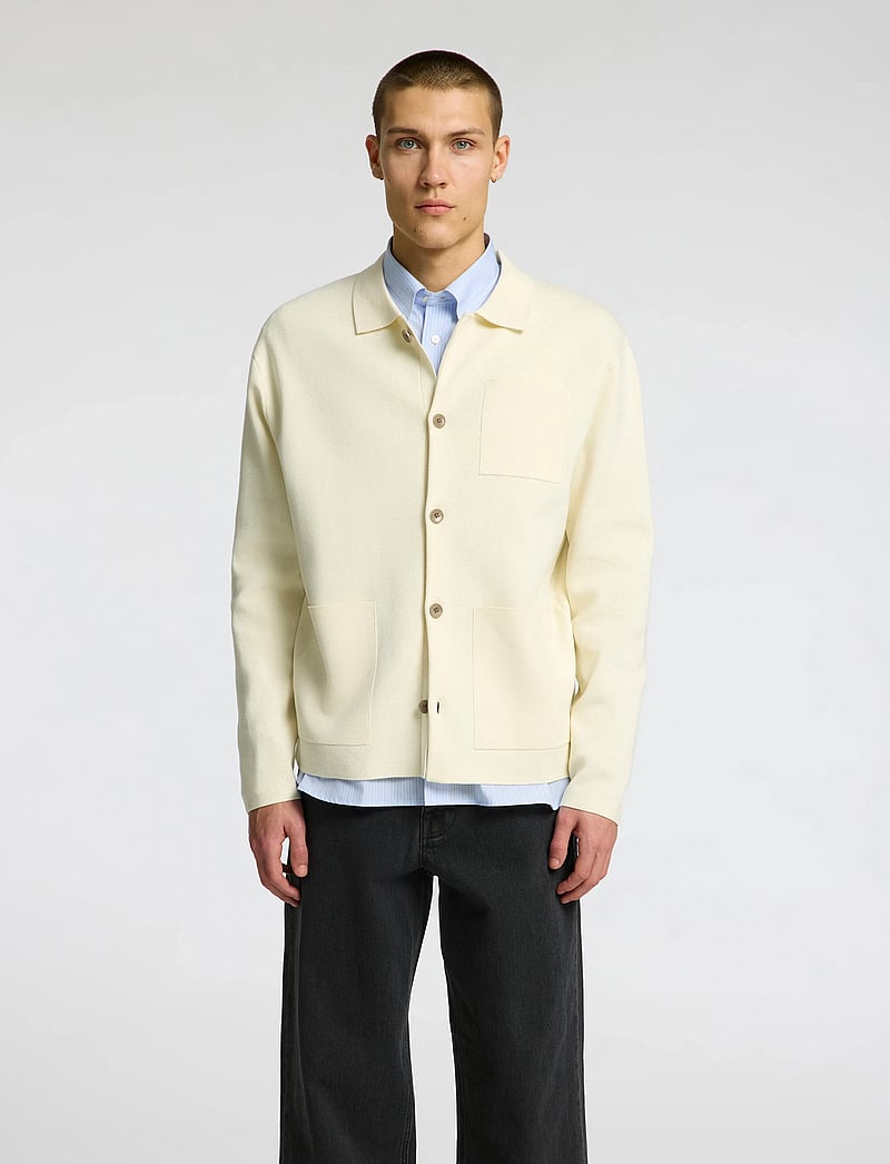 Selected - SLHMIKE LIGHT RELAXED POLO CARDIGAN NOOS - cardigans - pristine - 5