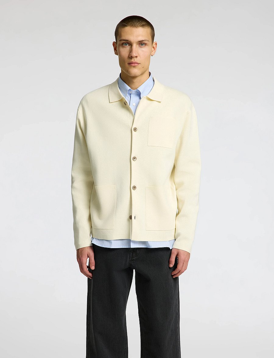 Selected - SLMMIKE LIGHT POLO CARDIGAN NOOS - strickjacken - pristine - 5