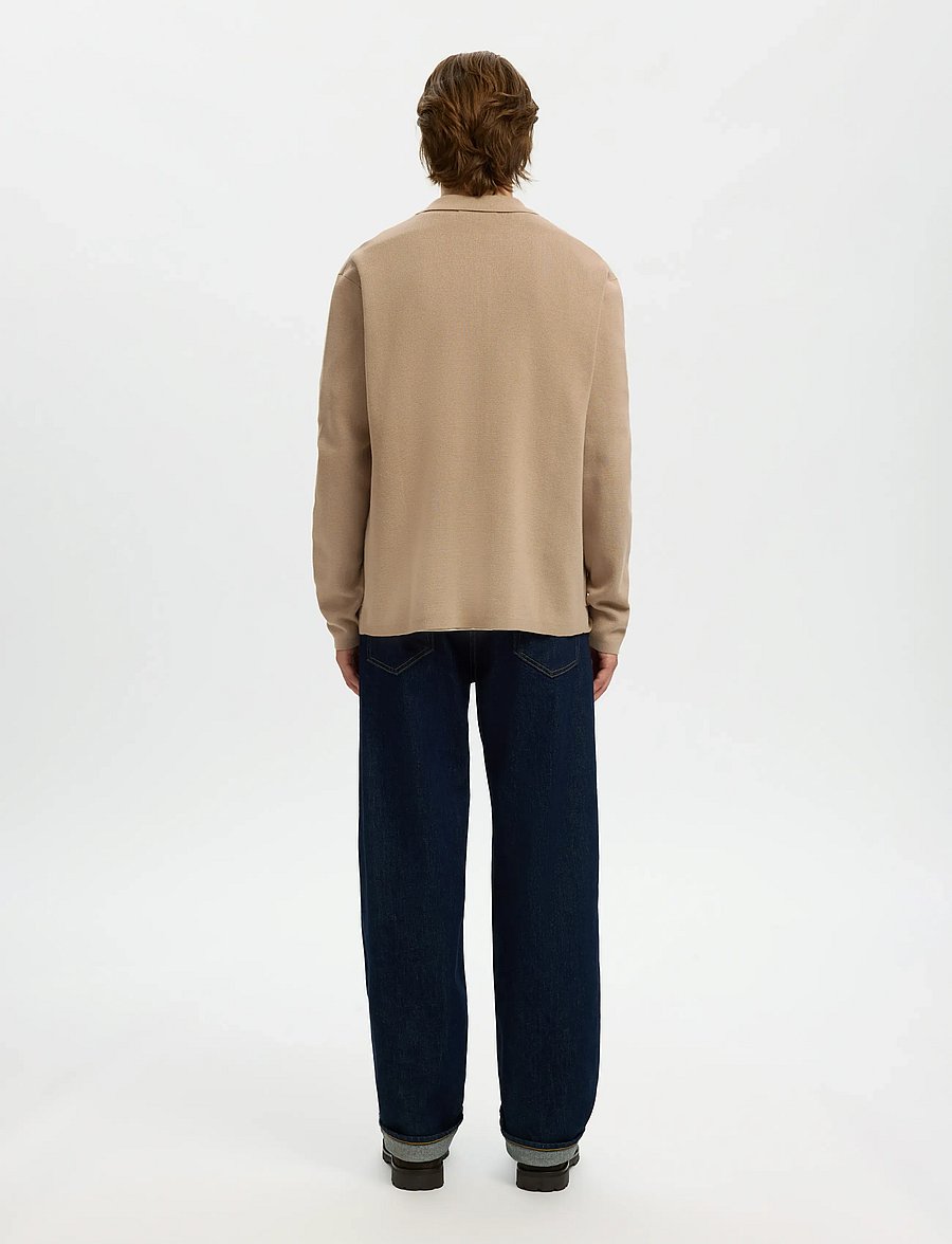 Selected - SLMMIKE LIGHT POLO CARDIGAN NOOS - cardigans - savannah tan - 2