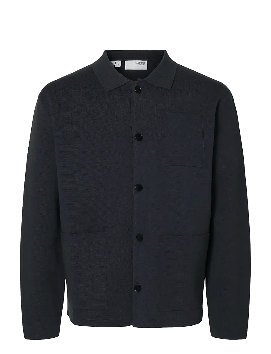 Selected - SLMMIKE LIGHT POLO CARDIGAN NOOS - cardigans - sky captain - 1