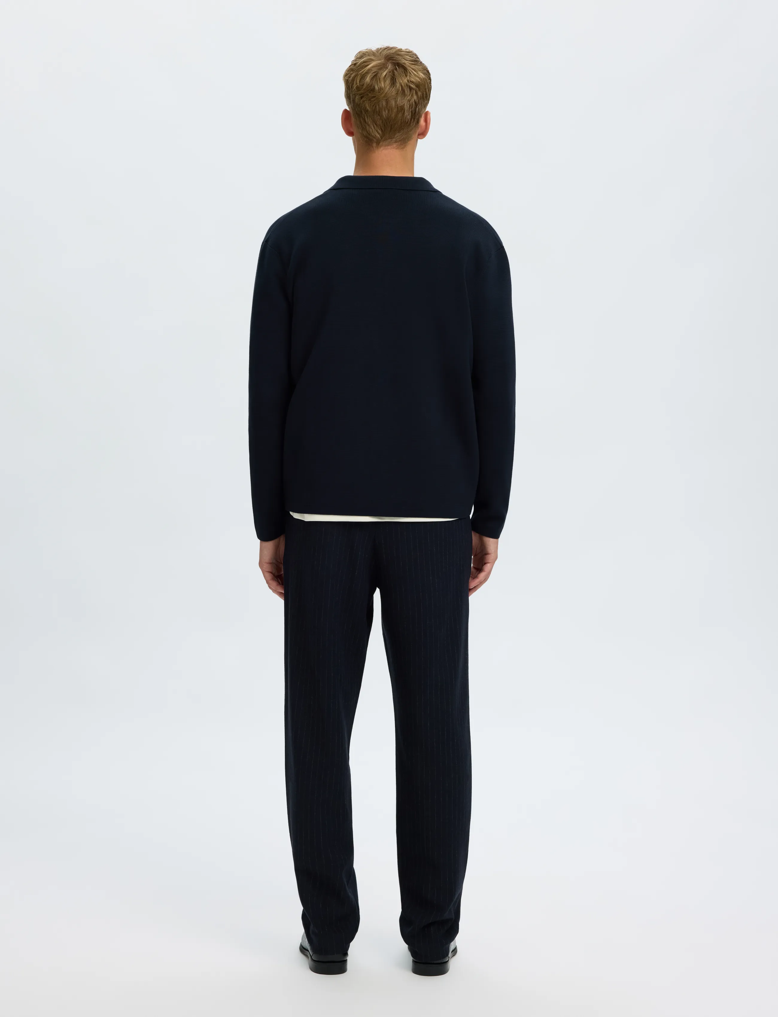 Selected - SLMMIKE LIGHT POLO CARDIGAN NOOS - cardigans - sky captain - 2