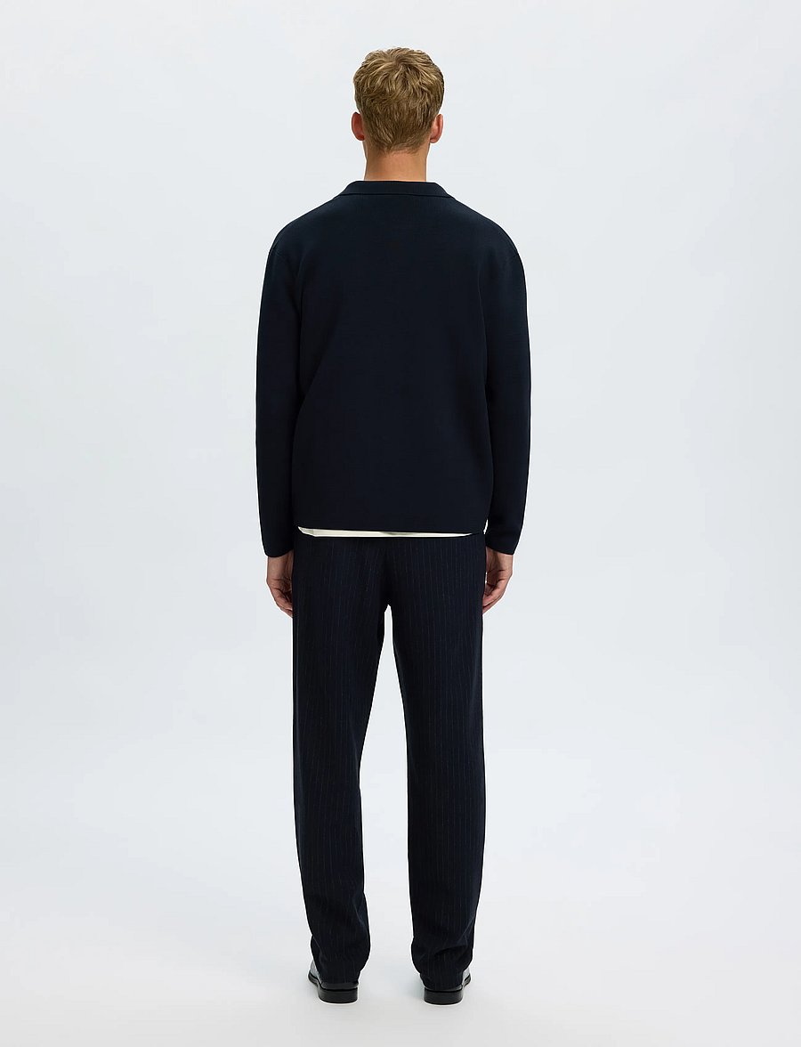 Selected - SLMMIKE LIGHT POLO CARDIGAN NOOS - cardigans - sky captain - 2