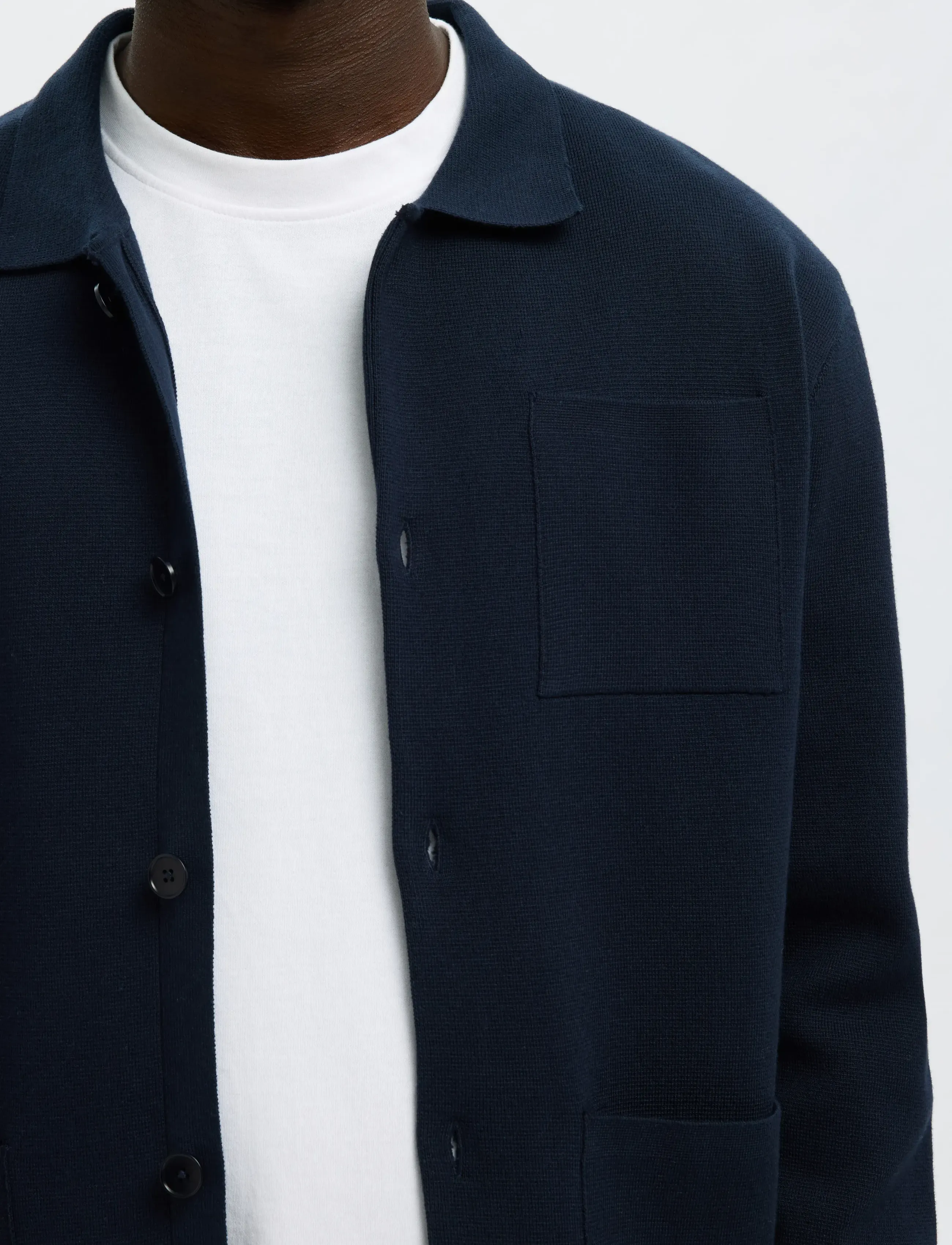 Selected - SLMMIKE LIGHT POLO CARDIGAN NOOS - cardigans - sky captain - 3