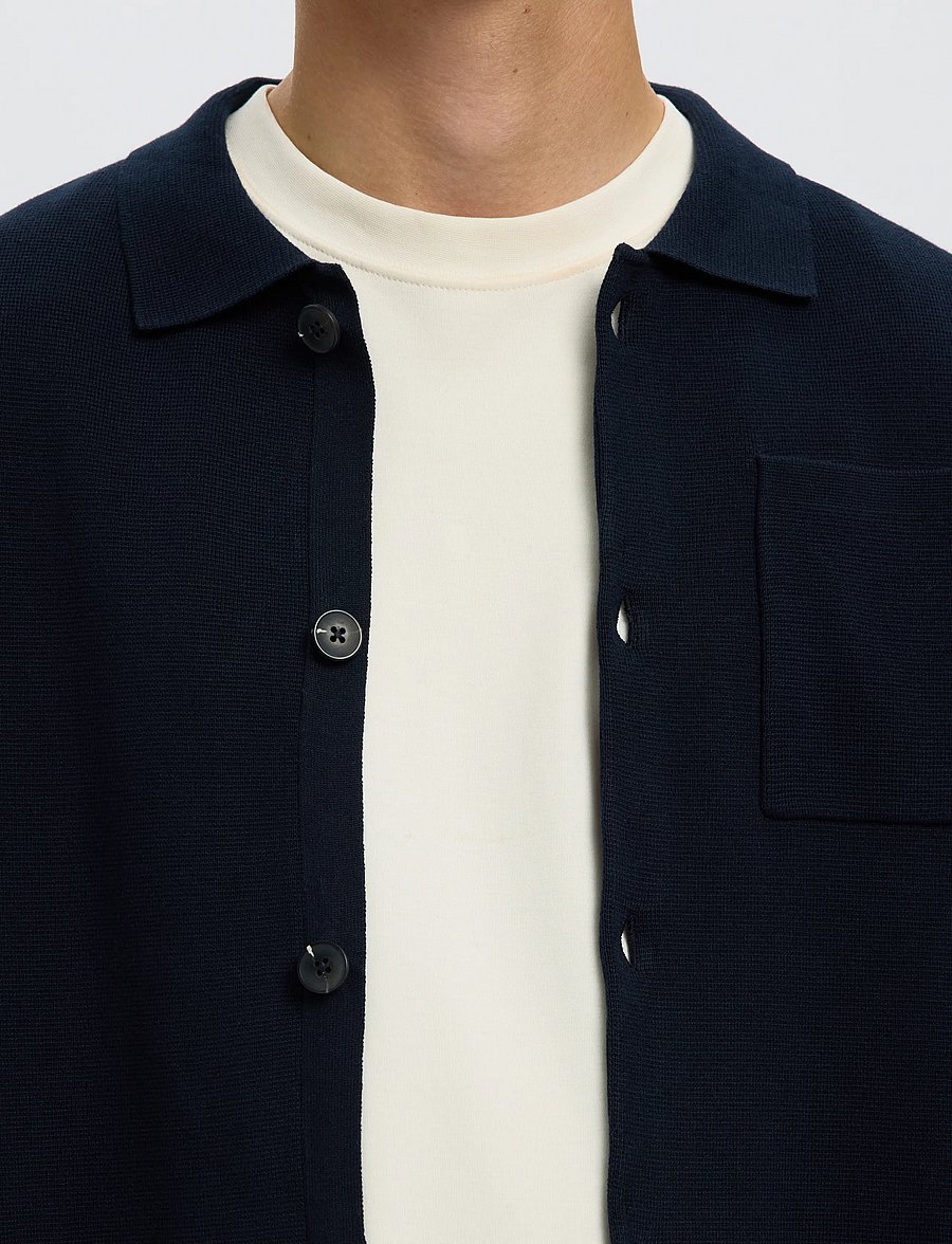 Selected - SLMMIKE LIGHT POLO CARDIGAN NOOS - cardigans - sky captain - 4