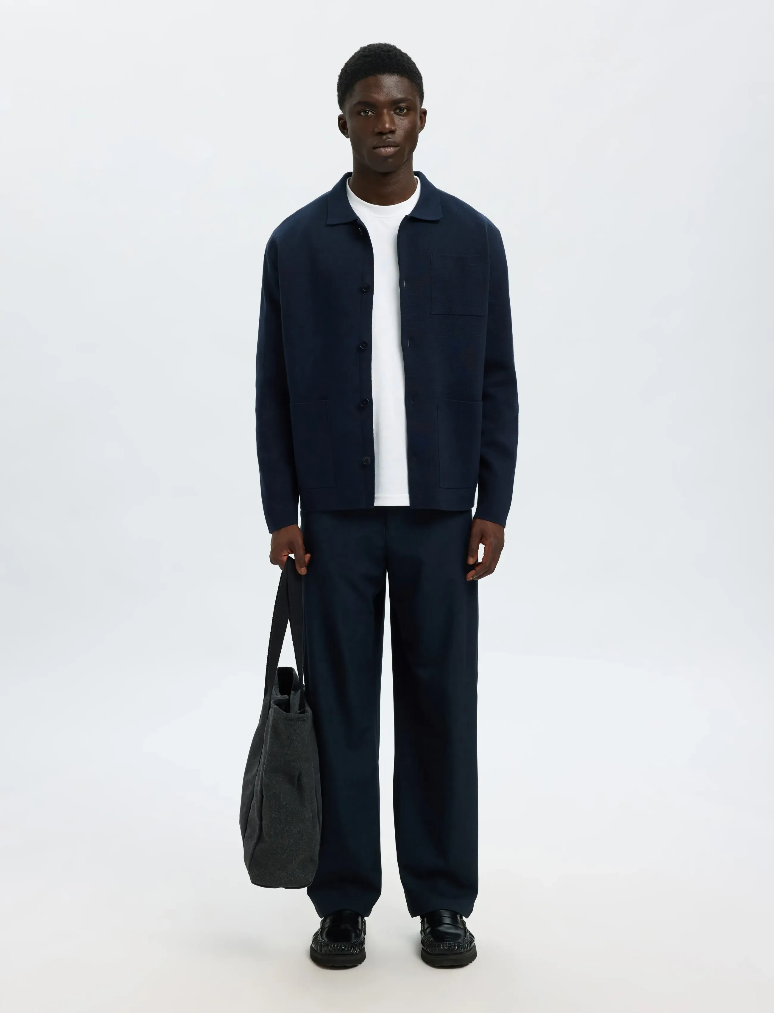 Selected - SLMMIKE LIGHT POLO CARDIGAN NOOS - cardigans - sky captain - 5