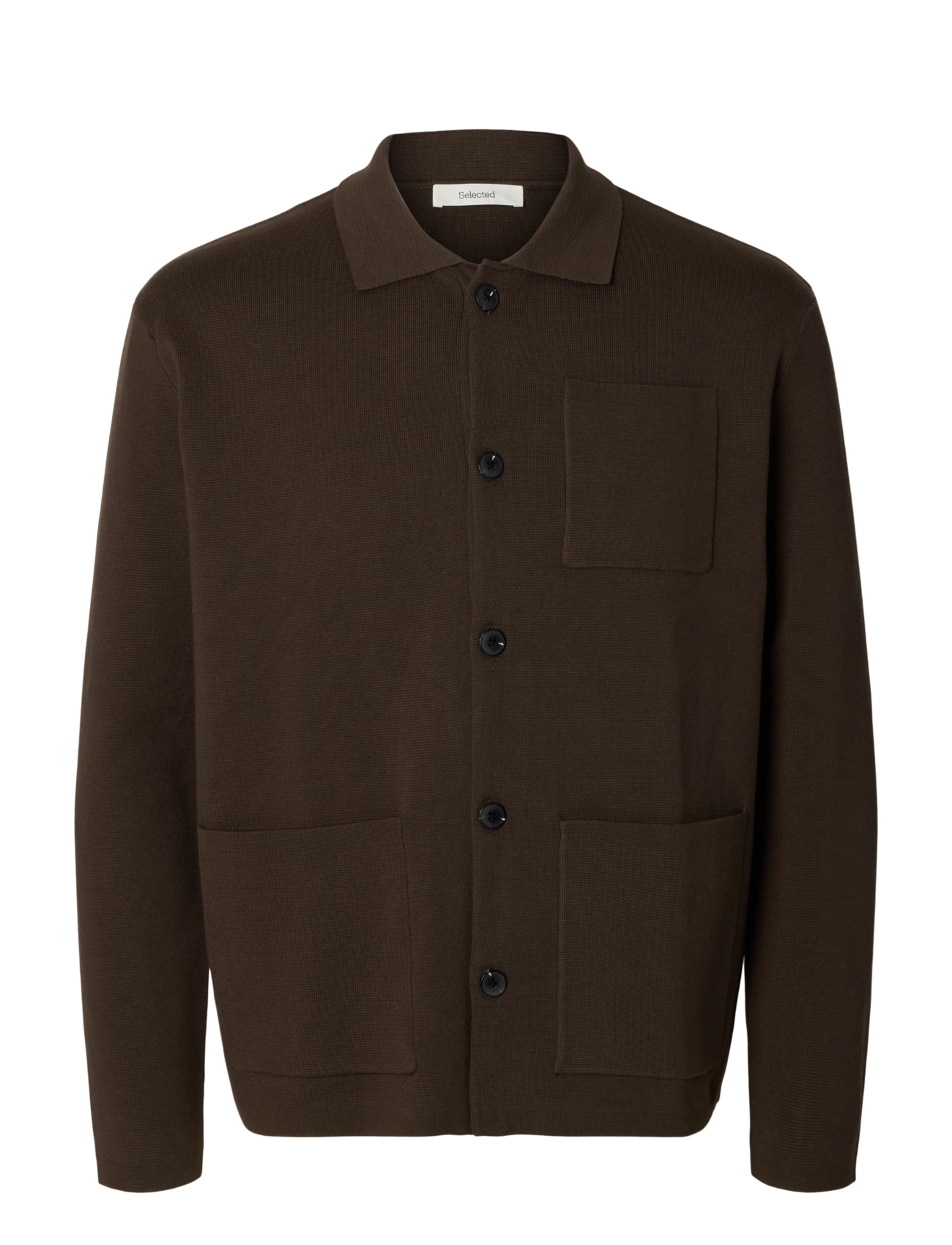 Selected SLMMIKE LIGHT POLO CARDIGAN NOOS - Kleidung - TURKISH COFFEE / brown