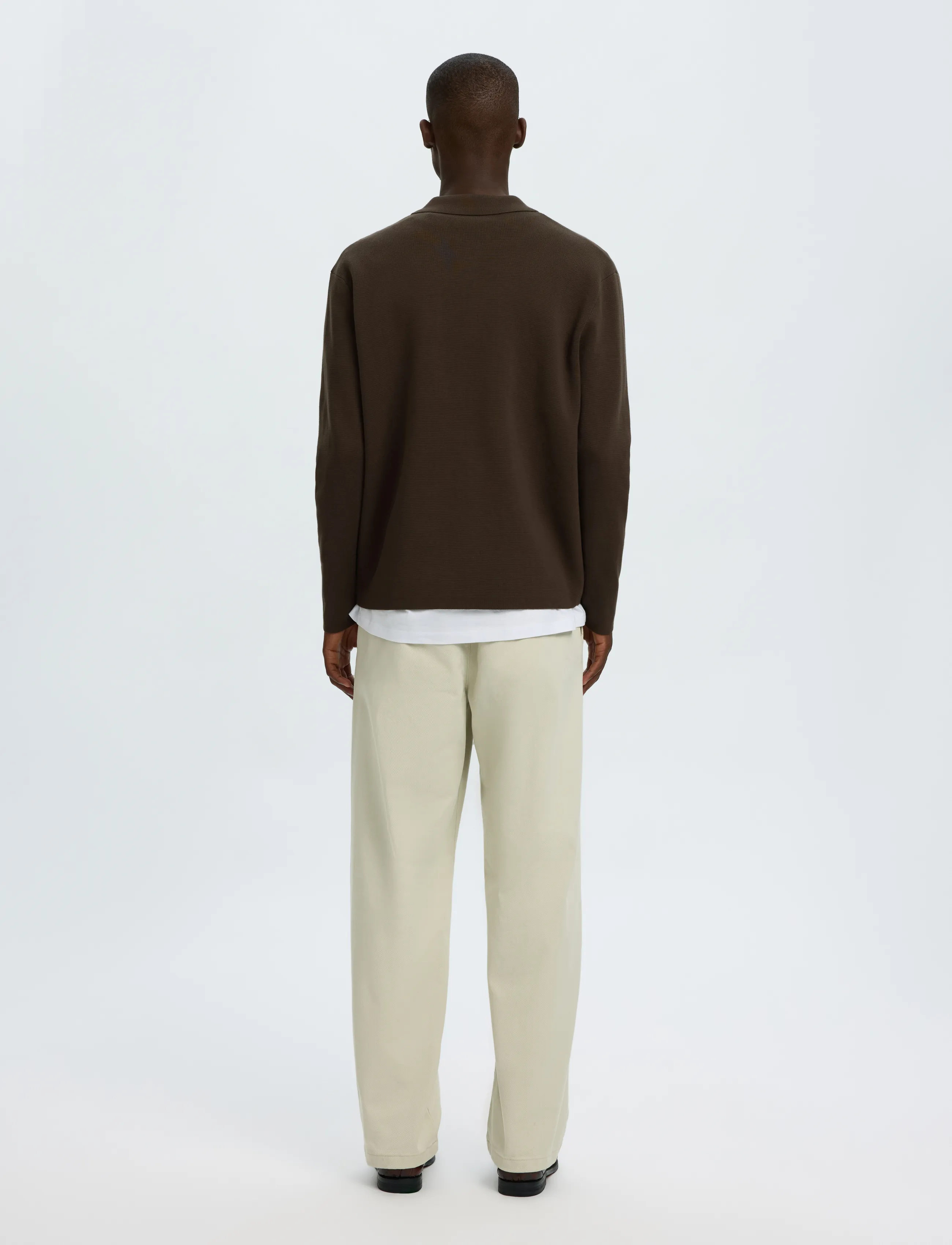 Selected - SLMMIKE LIGHT POLO CARDIGAN NOOS - strickjacken - turkish coffee - 2