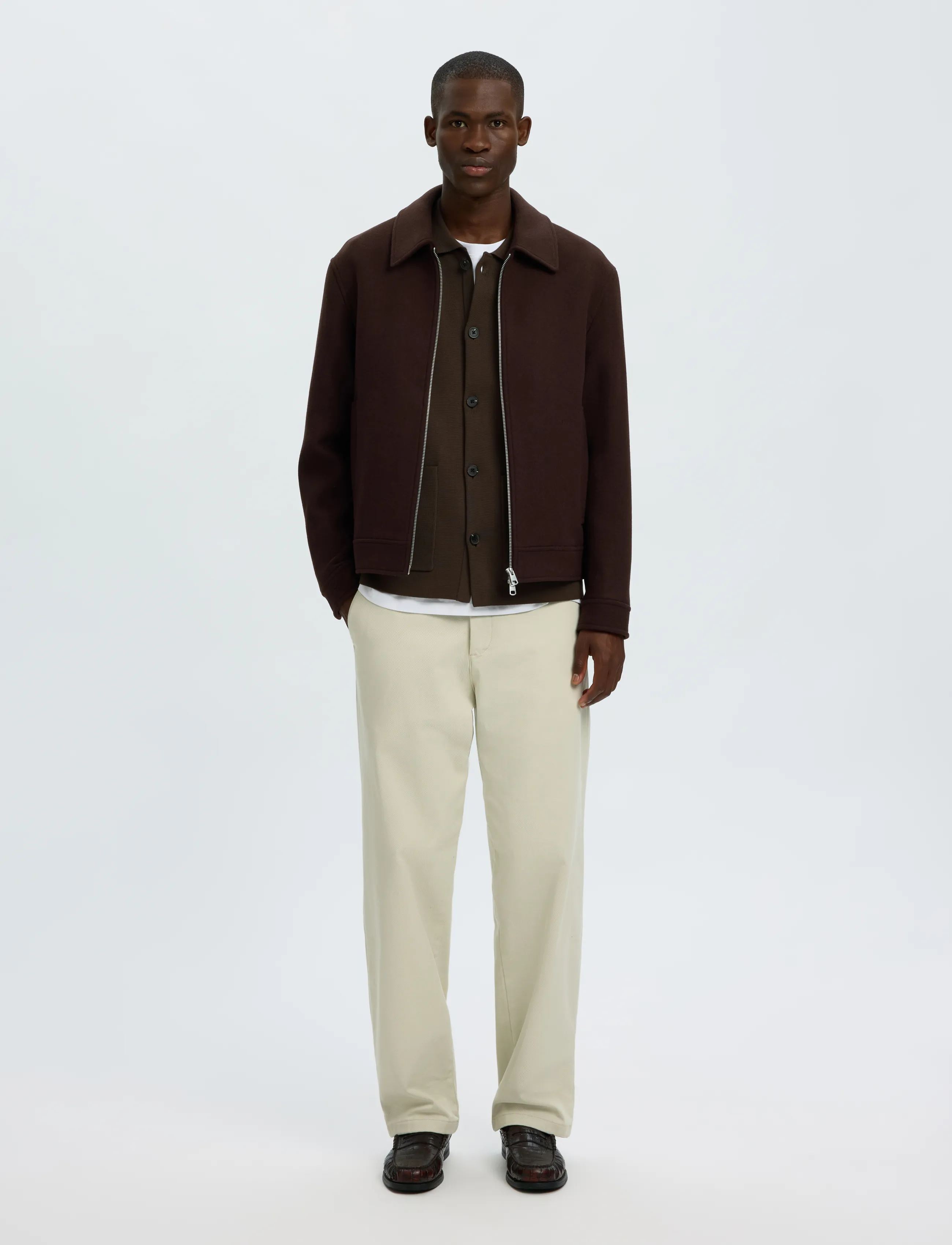 Selected - SLMMIKE LIGHT POLO CARDIGAN NOOS - strickjacken - turkish coffee - 5