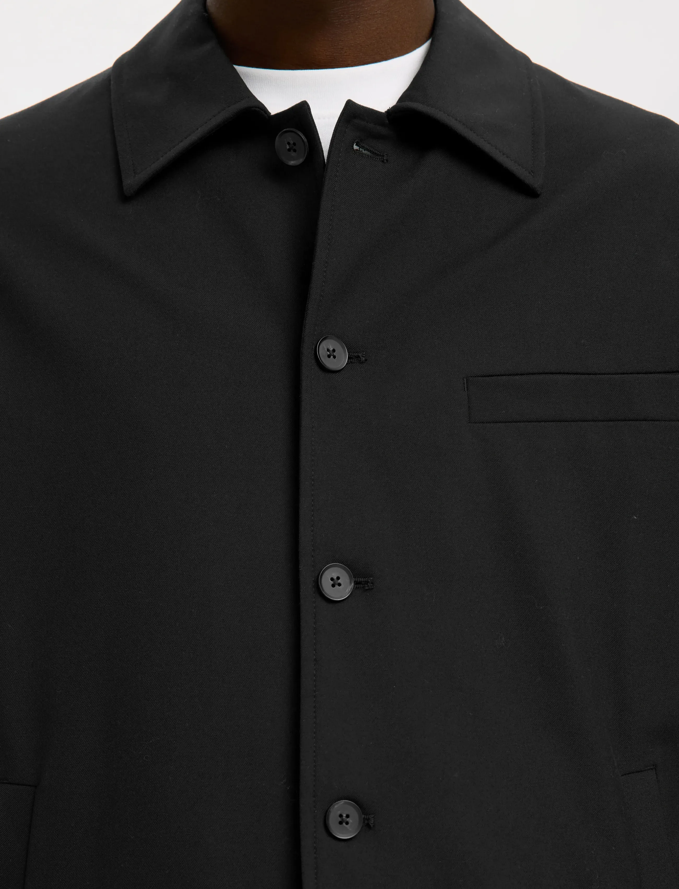 Selected - SLMREG-ROBERT OVERSHIRT NOOS - prekės kiekvienai progai - black - 4