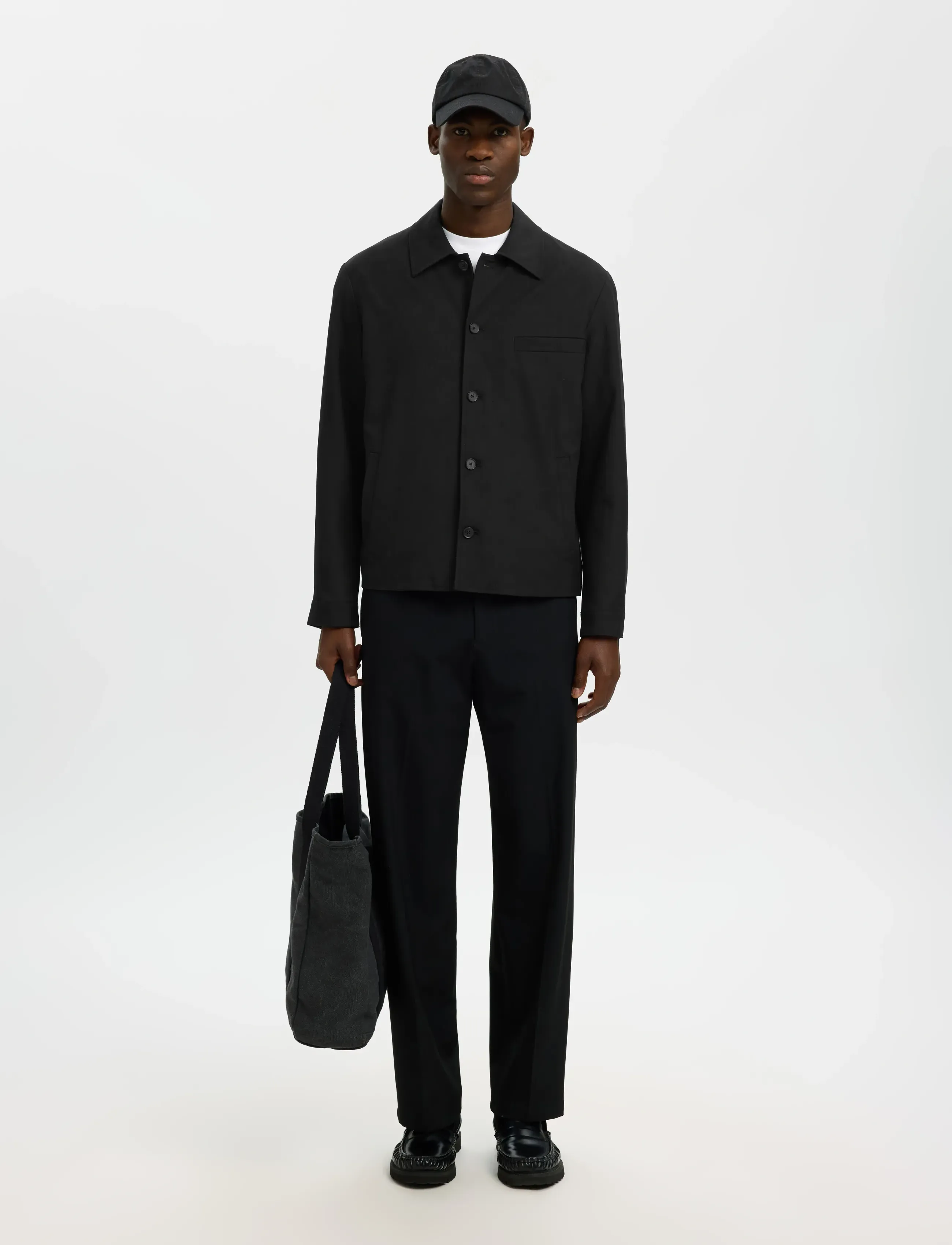 Selected - SLMREG-ROBERT OVERSHIRT NOOS - prekės kiekvienai progai - black - 5