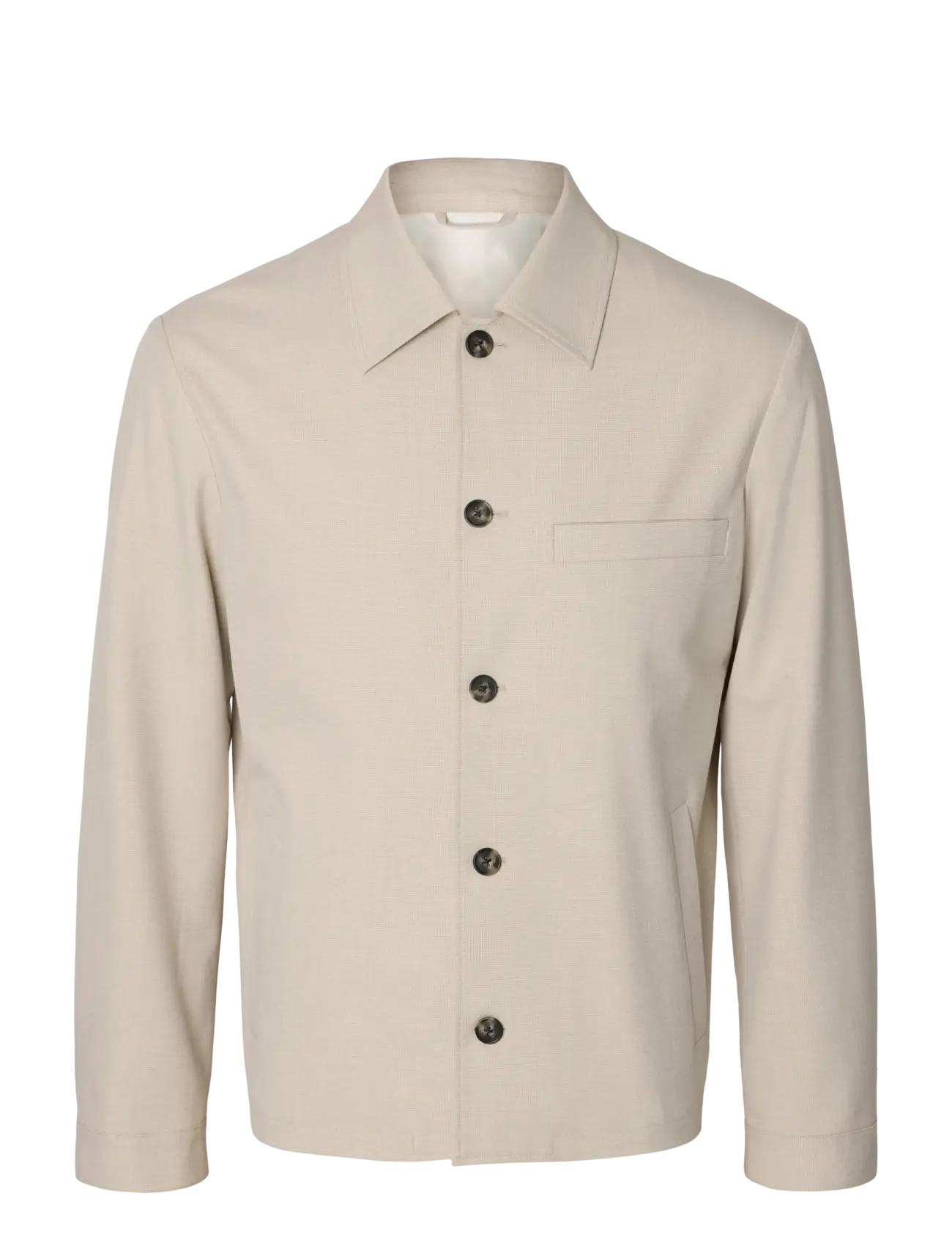 Selected SLMREG-ROBERT OVERSHIRT NOOS - Selected - EGRET / cream