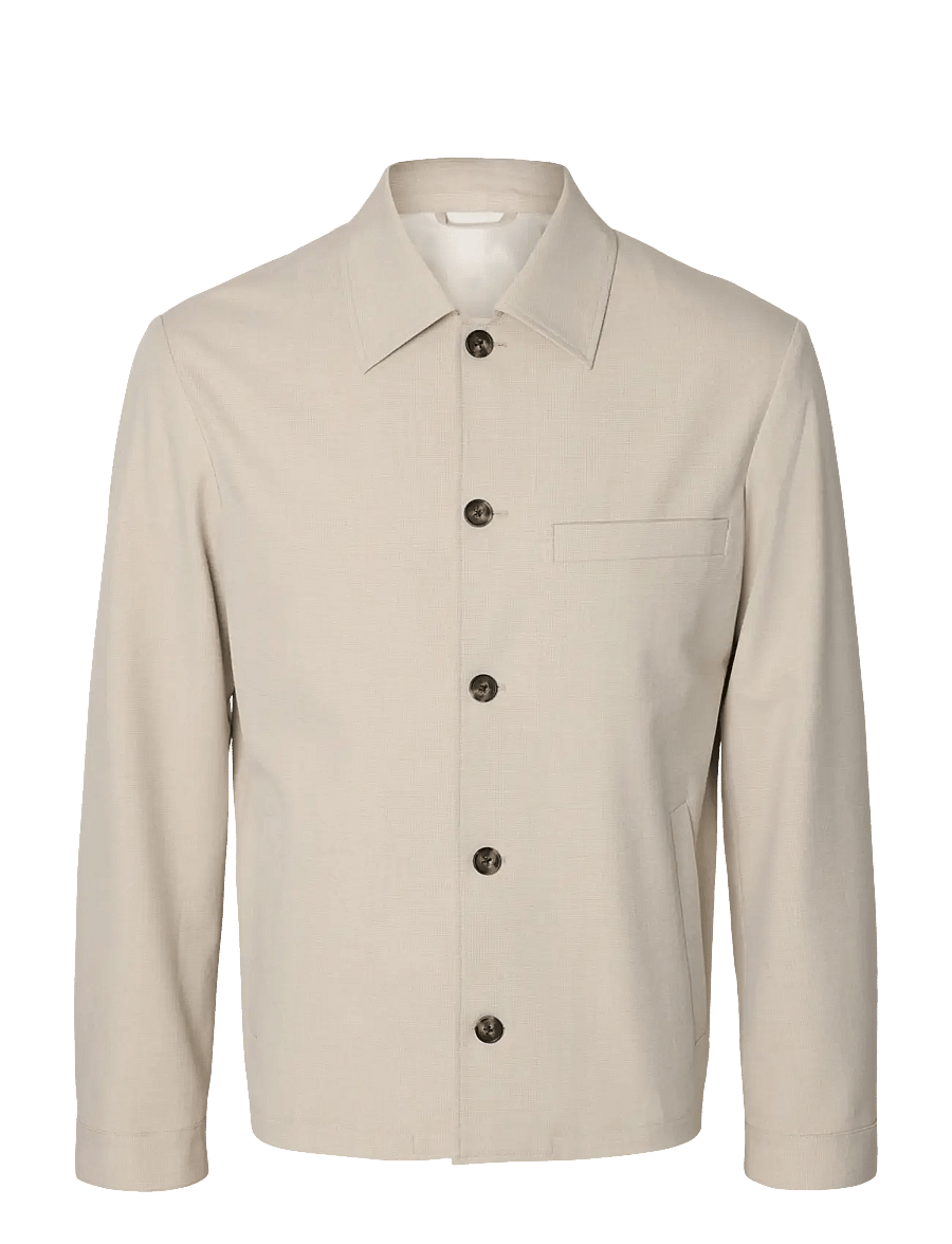 Selected - SLMREG-ROBERT OVERSHIRT NOOS - nach anlass kaufen - egret - 1