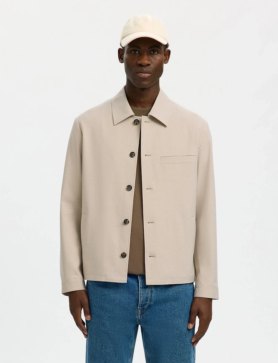 Selected - SLMREG-ROBERT OVERSHIRT NOOS - nach anlass kaufen - egret - 0