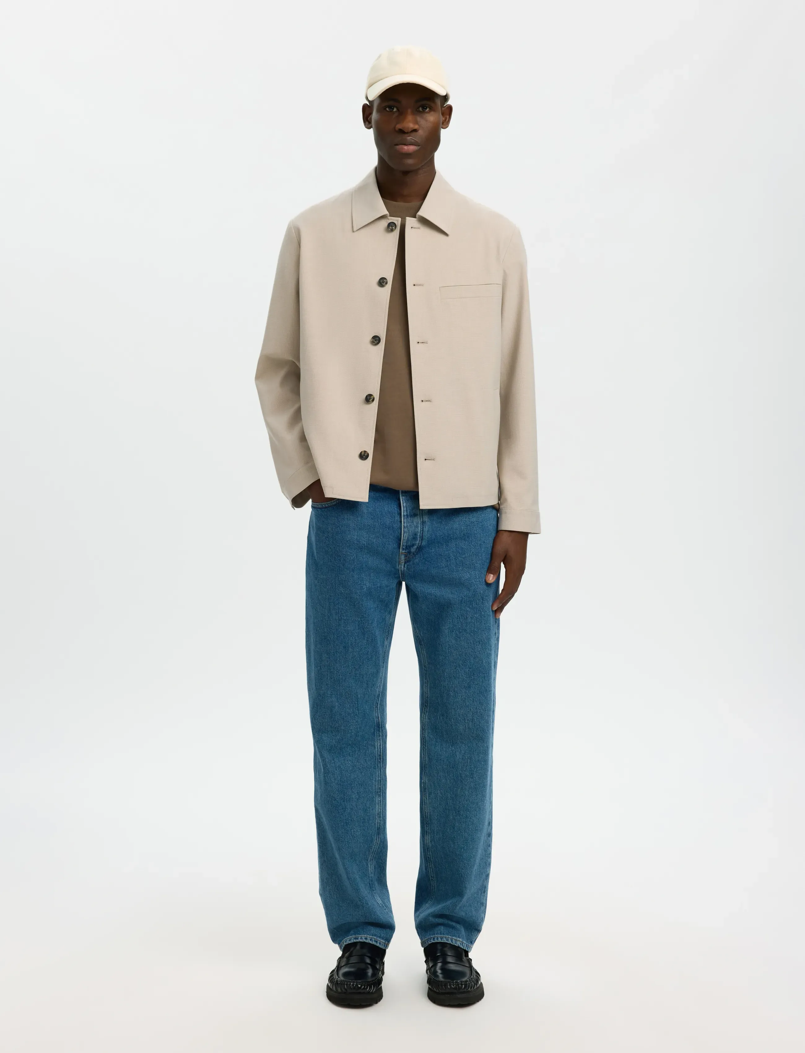 Selected - SLMREG-ROBERT OVERSHIRT NOOS - shop by occasion - egret - 3