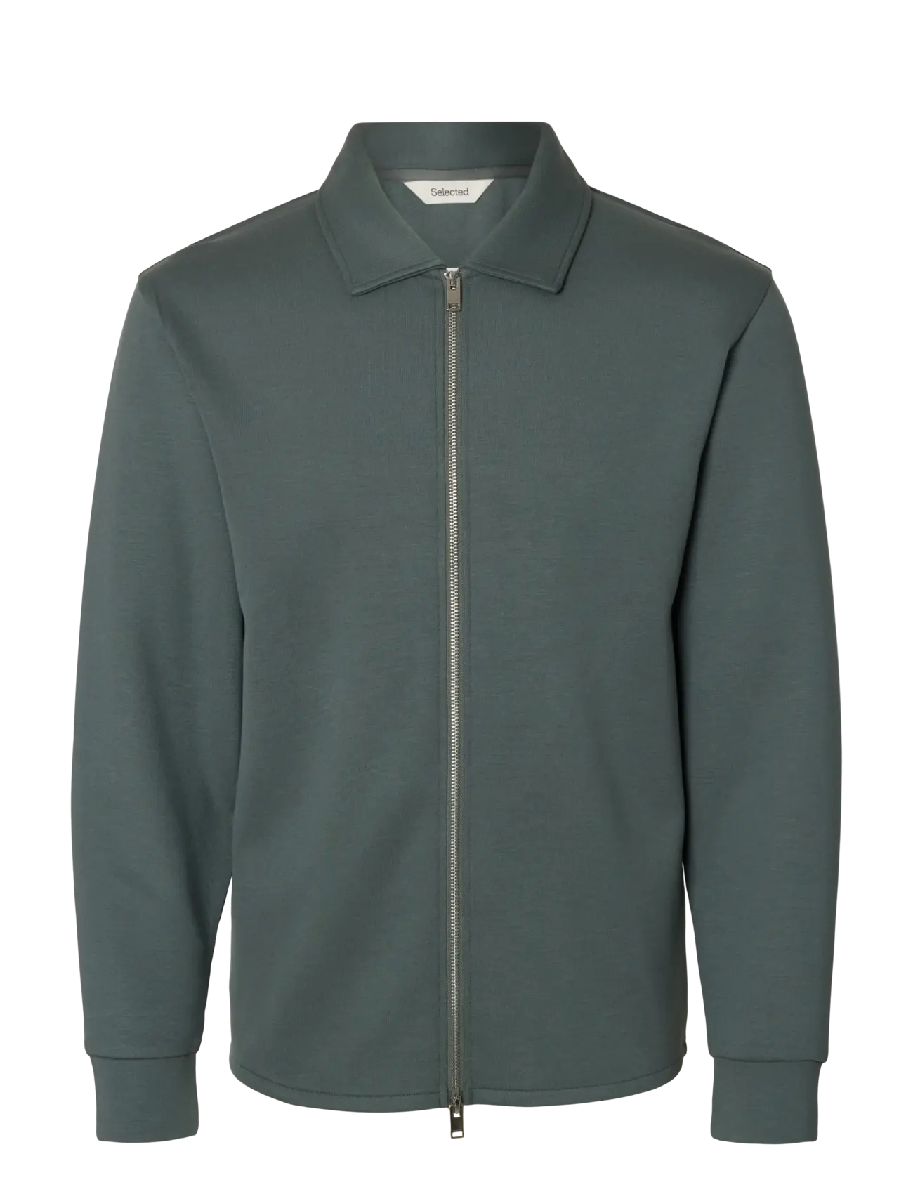 Selected SLHEMANUEL SOFT FULL ZIP SWEAT NOOS - Selected - BALSAM GREEN / green
