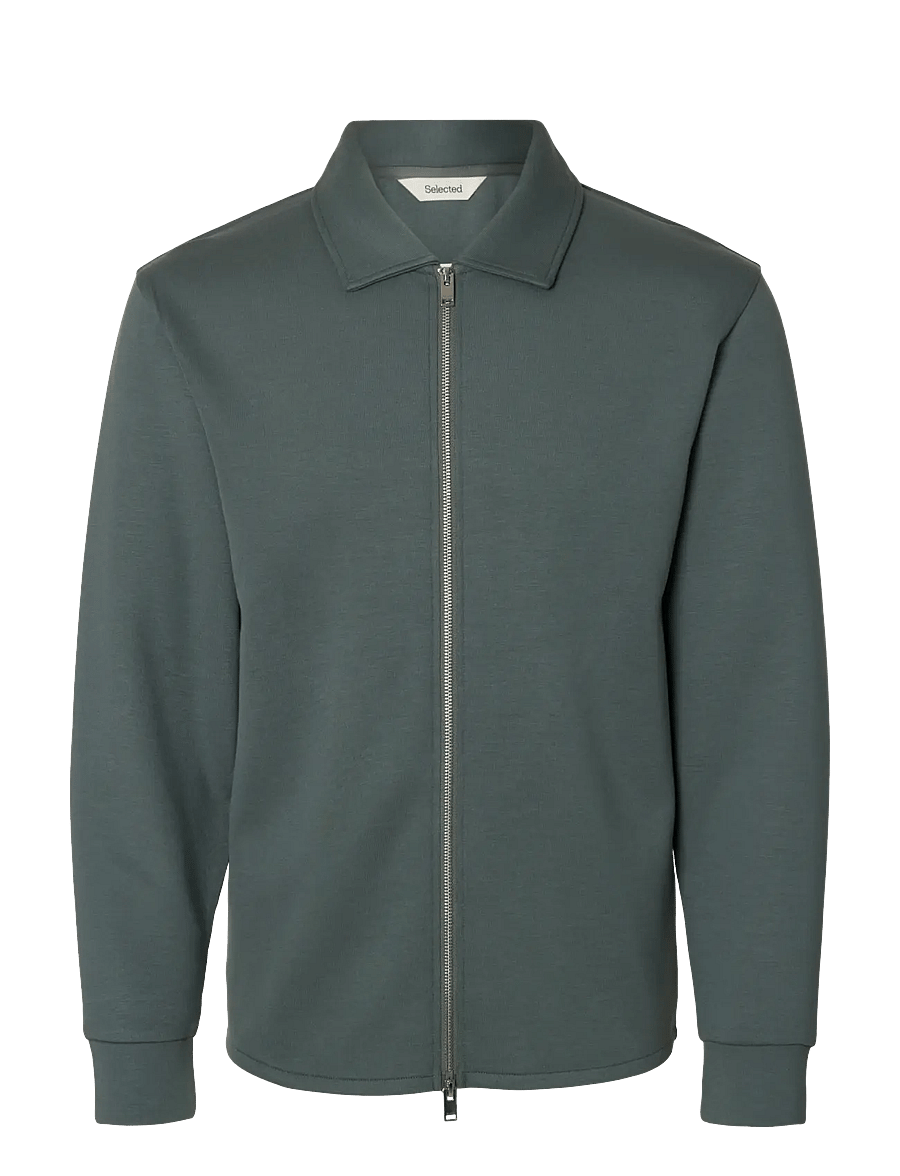 Selected - SLHEMANUEL SOFT FULL ZIP SWEAT NOOS - shop by occasion - balsam green - 0