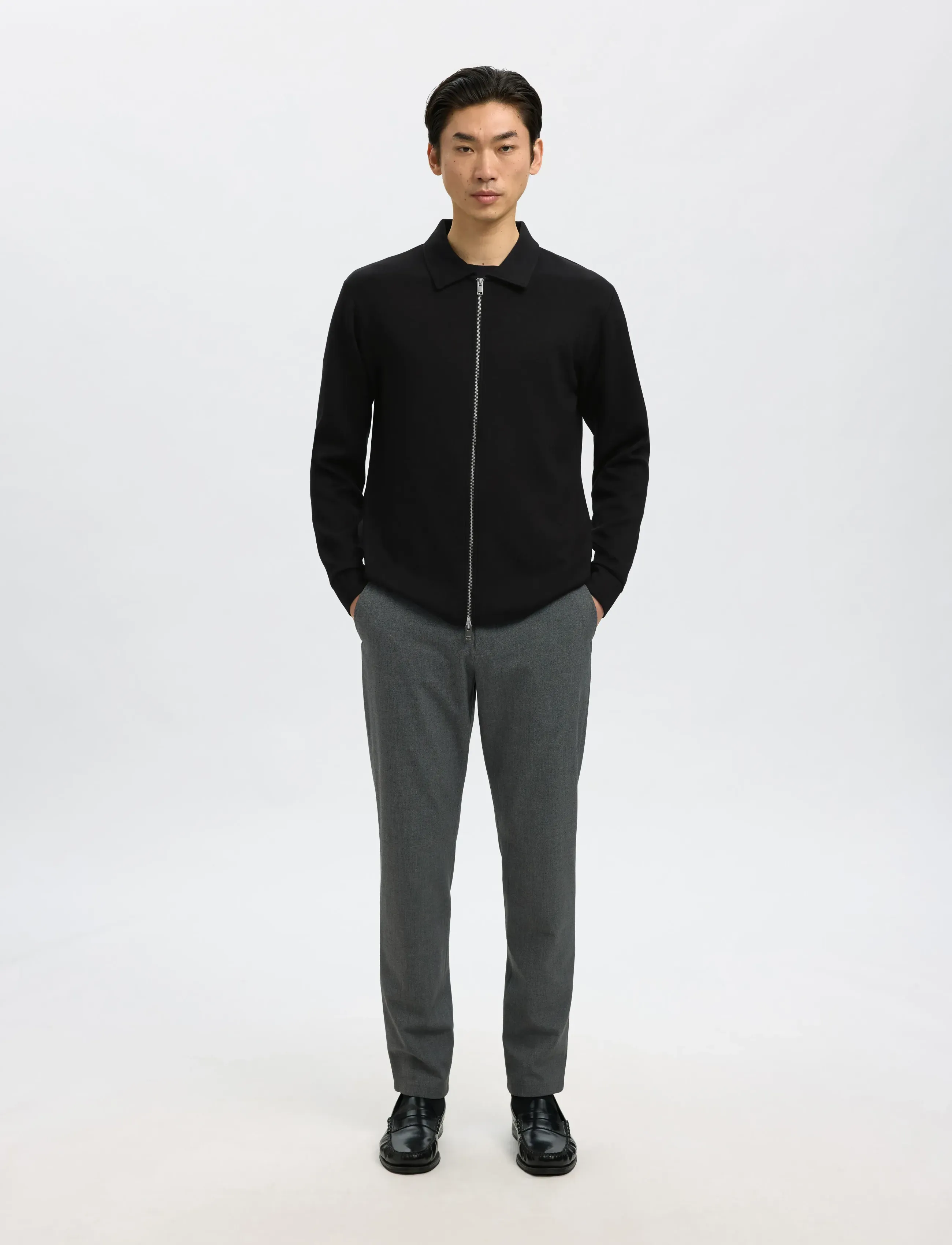 Selected - SLHEMANUEL SOFT FULL ZIP SWEAT NOOS - shop by occasion - black - 5