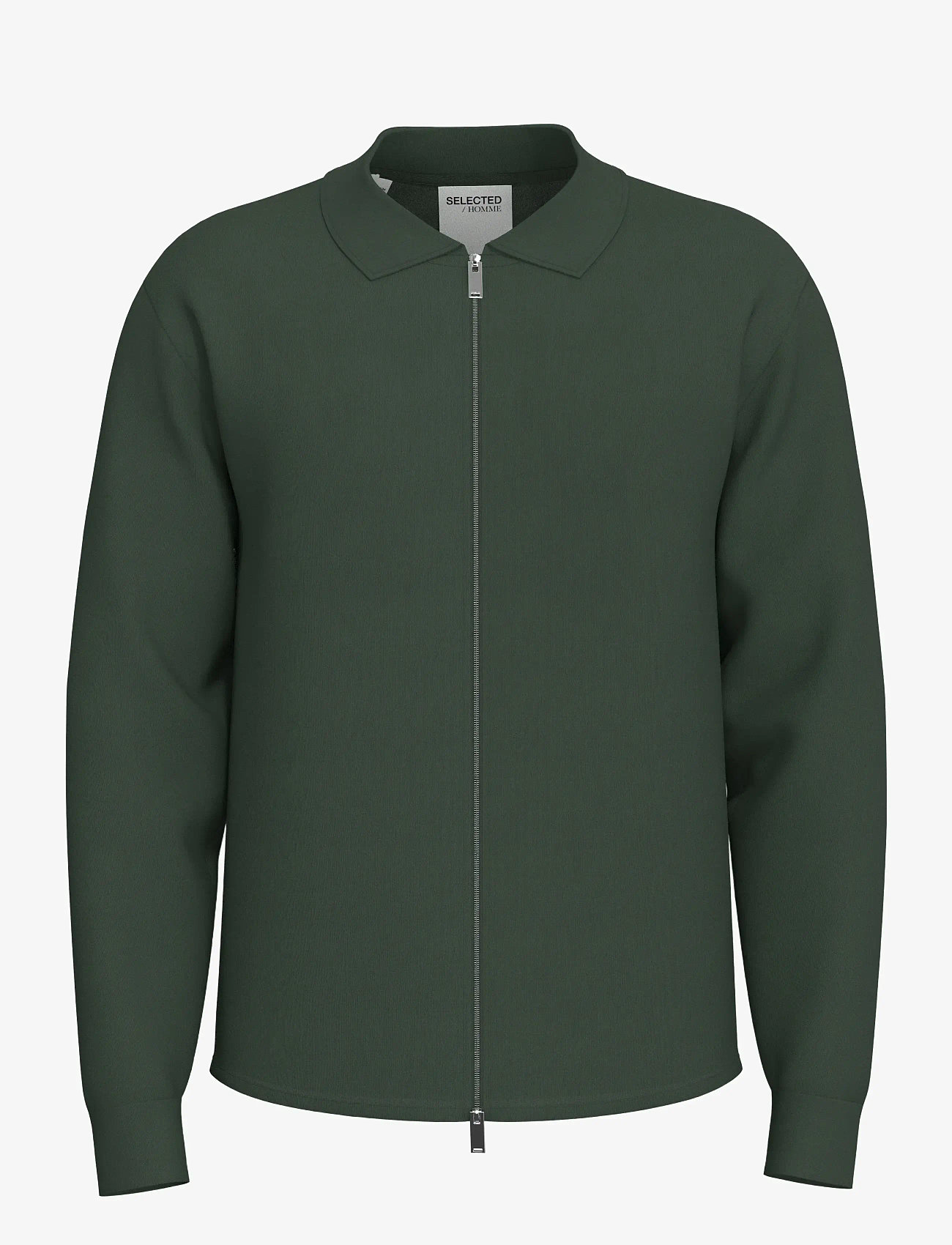 Selected - SLHEMANUEL SOFT FULL ZIP SWEAT NOOS - kollektsioonid - deep forest - 0