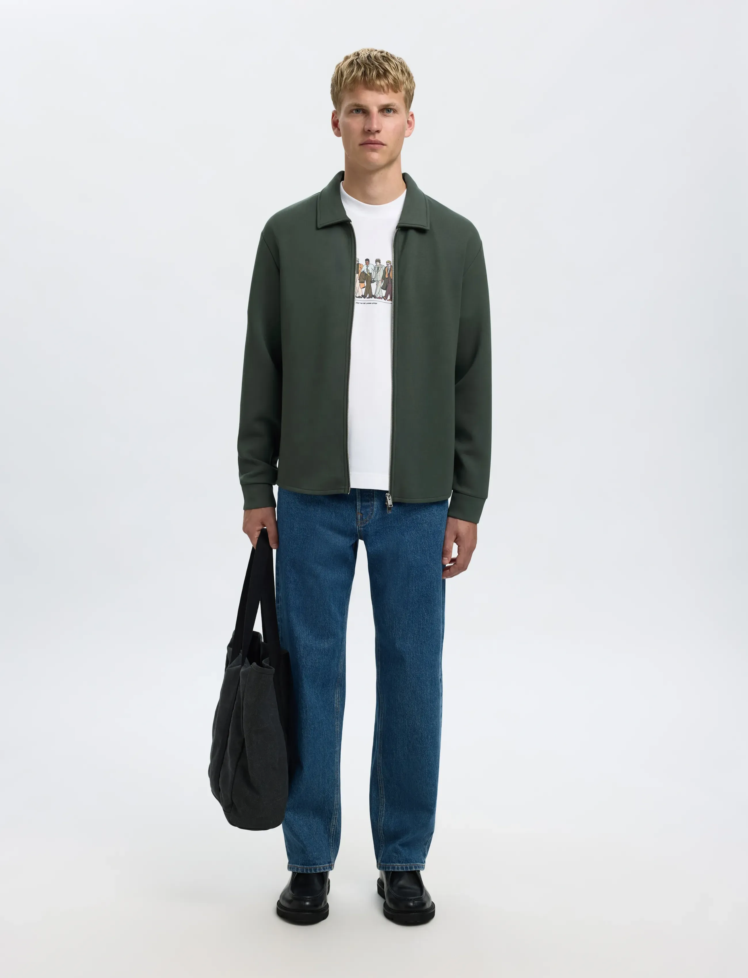 Selected - SLHEMANUEL SOFT FULL ZIP SWEAT NOOS - osta olukorra järgi - deep forest - 5