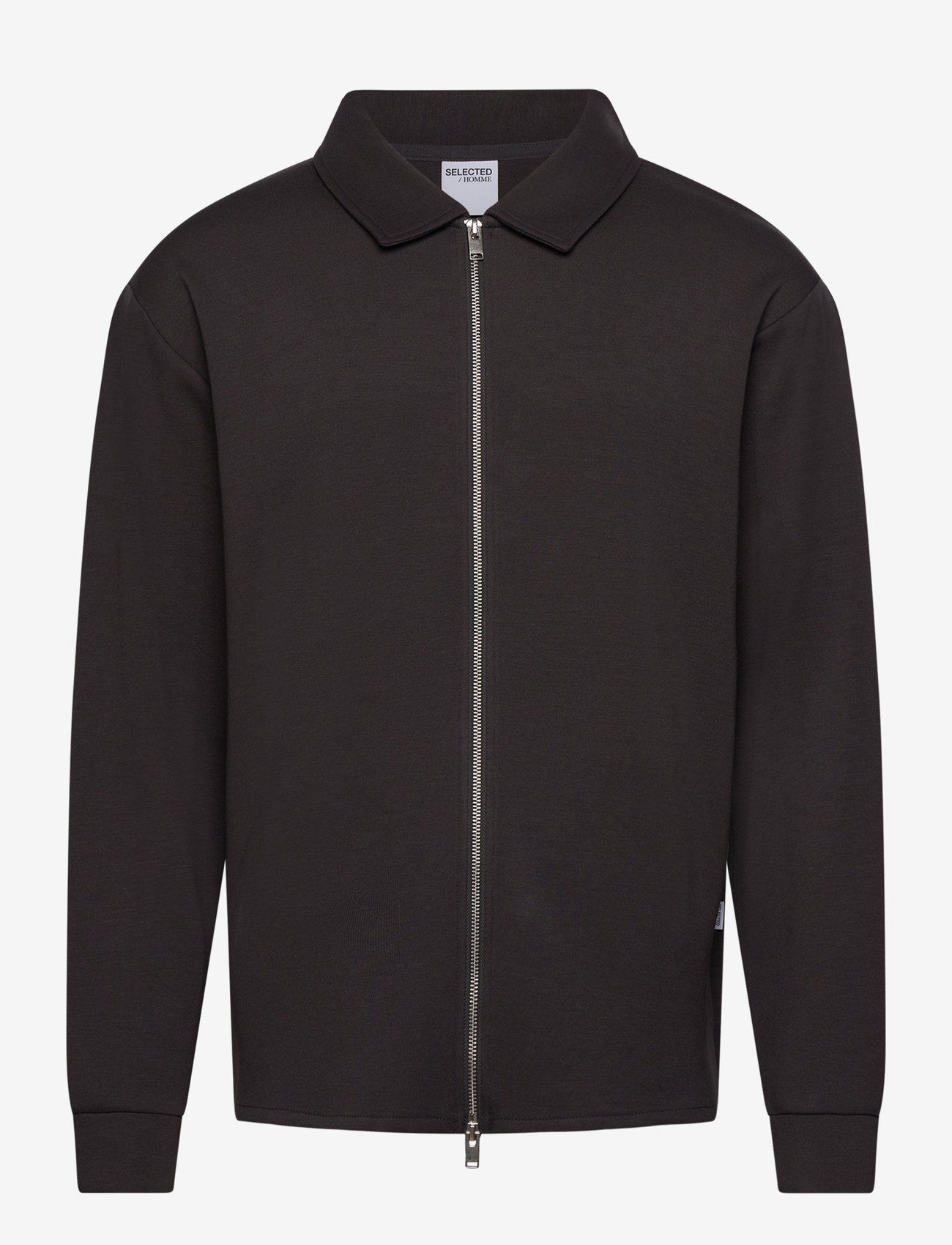 Selected - SLHEMANUEL SOFT FULL ZIP SWEAT NOOS - kollektioner - forged iron - 1