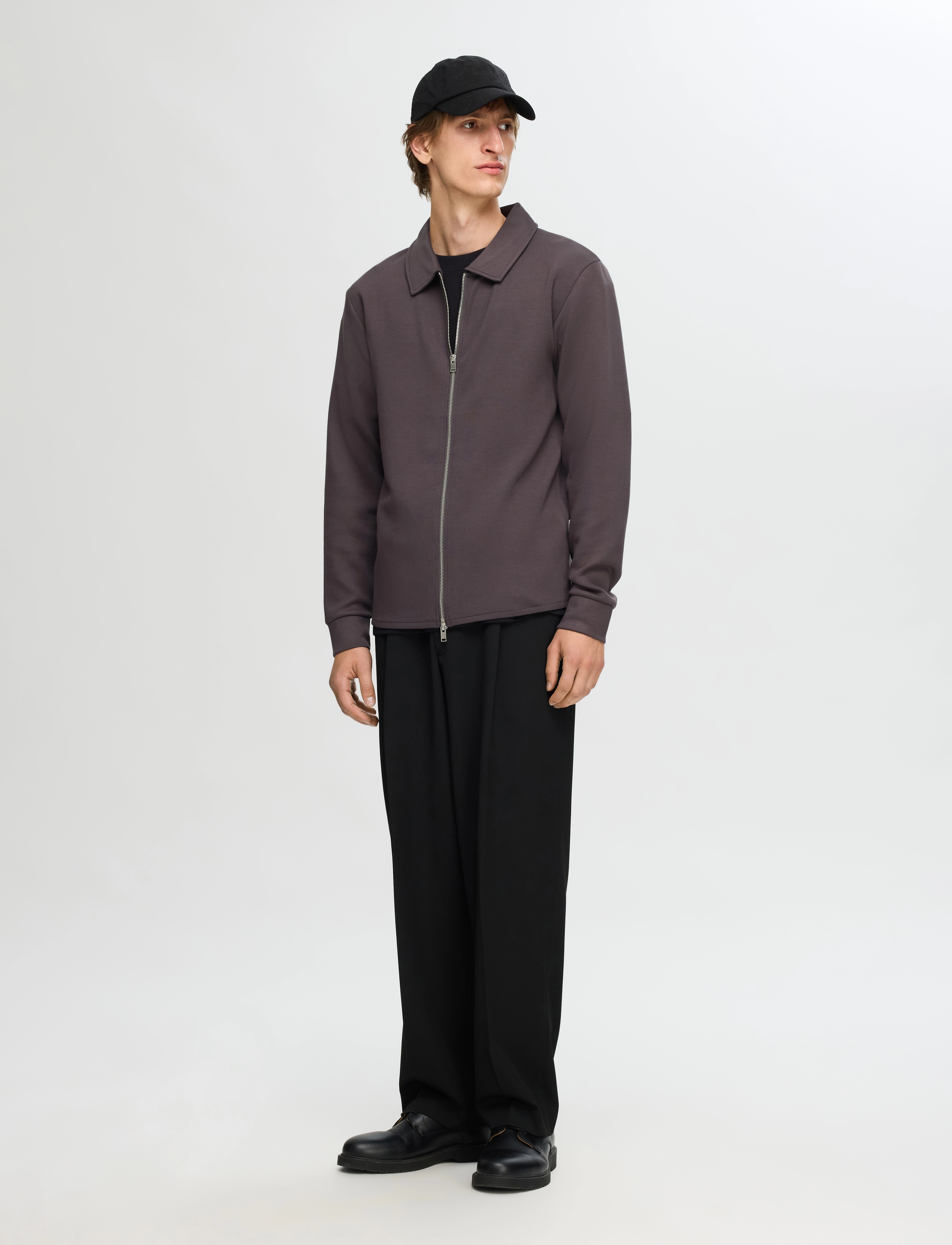 Selected - SLHEMANUEL SOFT FULL ZIP SWEAT NOOS - osta olukorra järgi - forged iron - 4