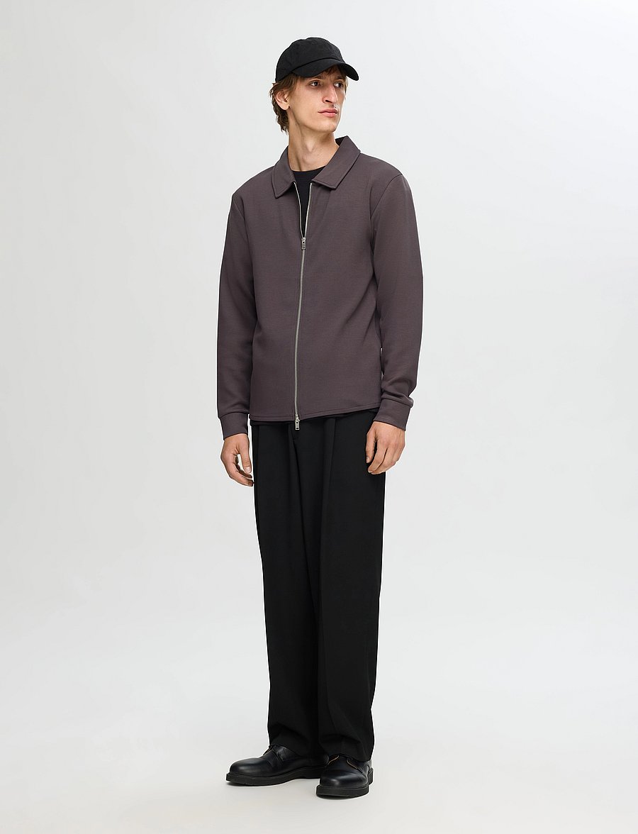Selected - SLHEMANUEL SOFT FULL ZIP SWEAT NOOS - shop efter anledning - forged iron - 4