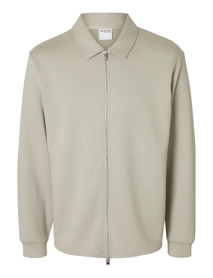 Selected - SLHEMANUEL SOFT FULL ZIP SWEAT NOOS - sweatshirts - pure cashmere - 1