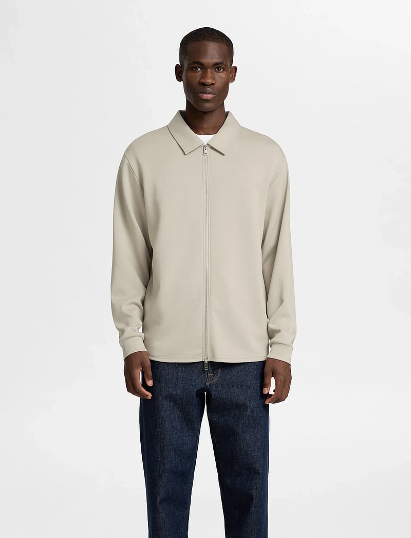 Selected - SLHEMANUEL SOFT FULL ZIP SWEAT NOOS - kollektsioonid - pure cashmere - 5
