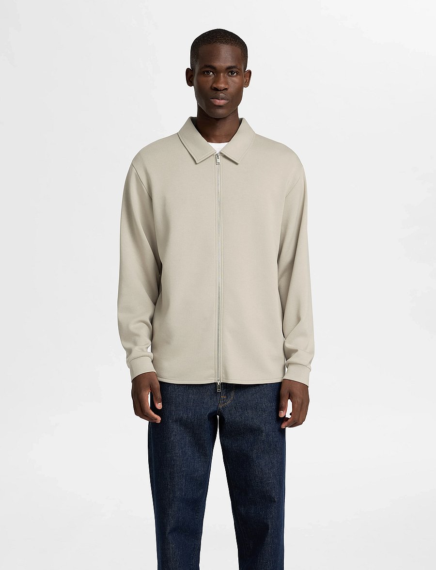 Selected - SLHEMANUEL SOFT FULL ZIP SWEAT NOOS - sweatshirts - pure cashmere - 5