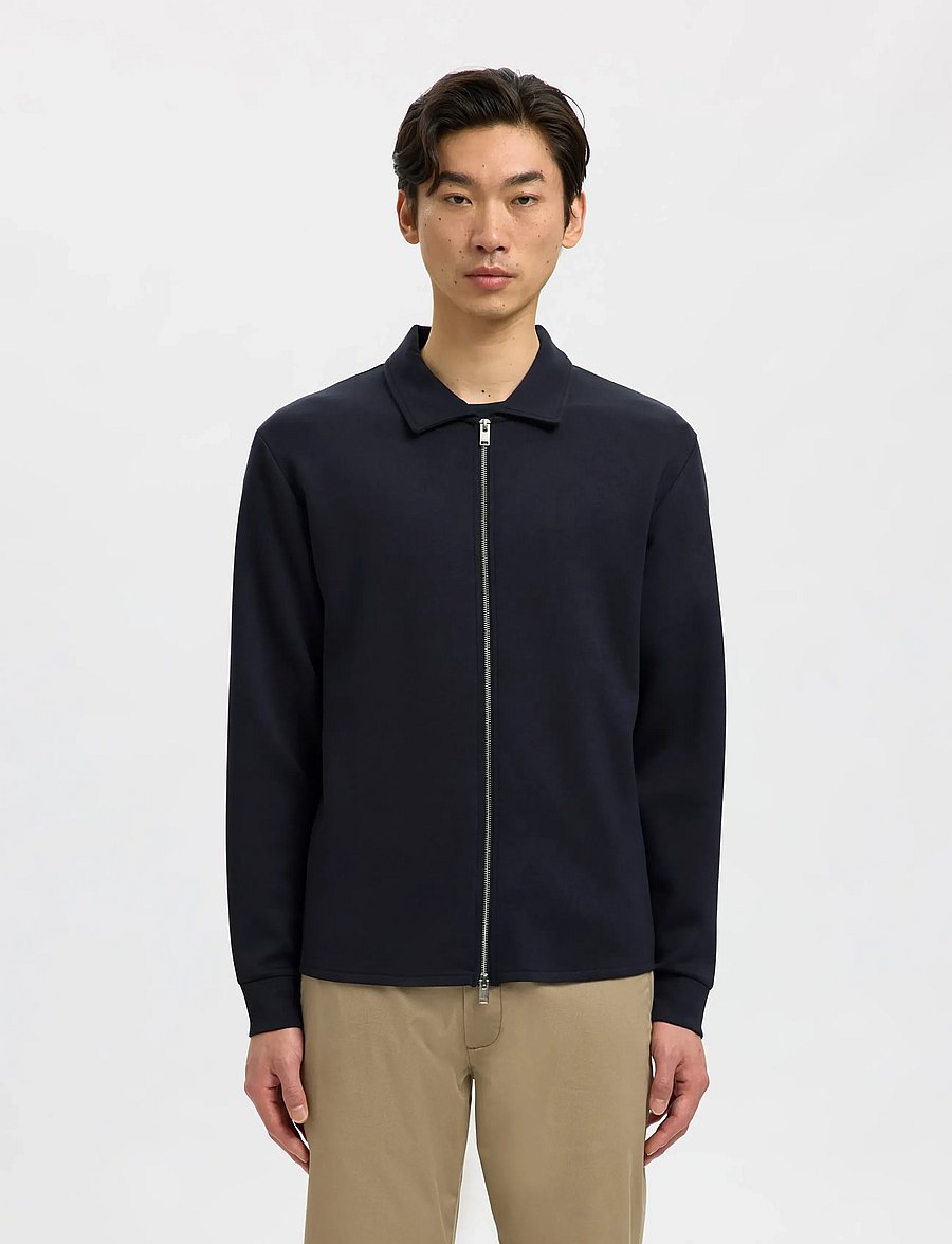 Selected - SLHEMANUEL SOFT FULL ZIP SWEAT NOOS - shop by occasion - sky captain - 0