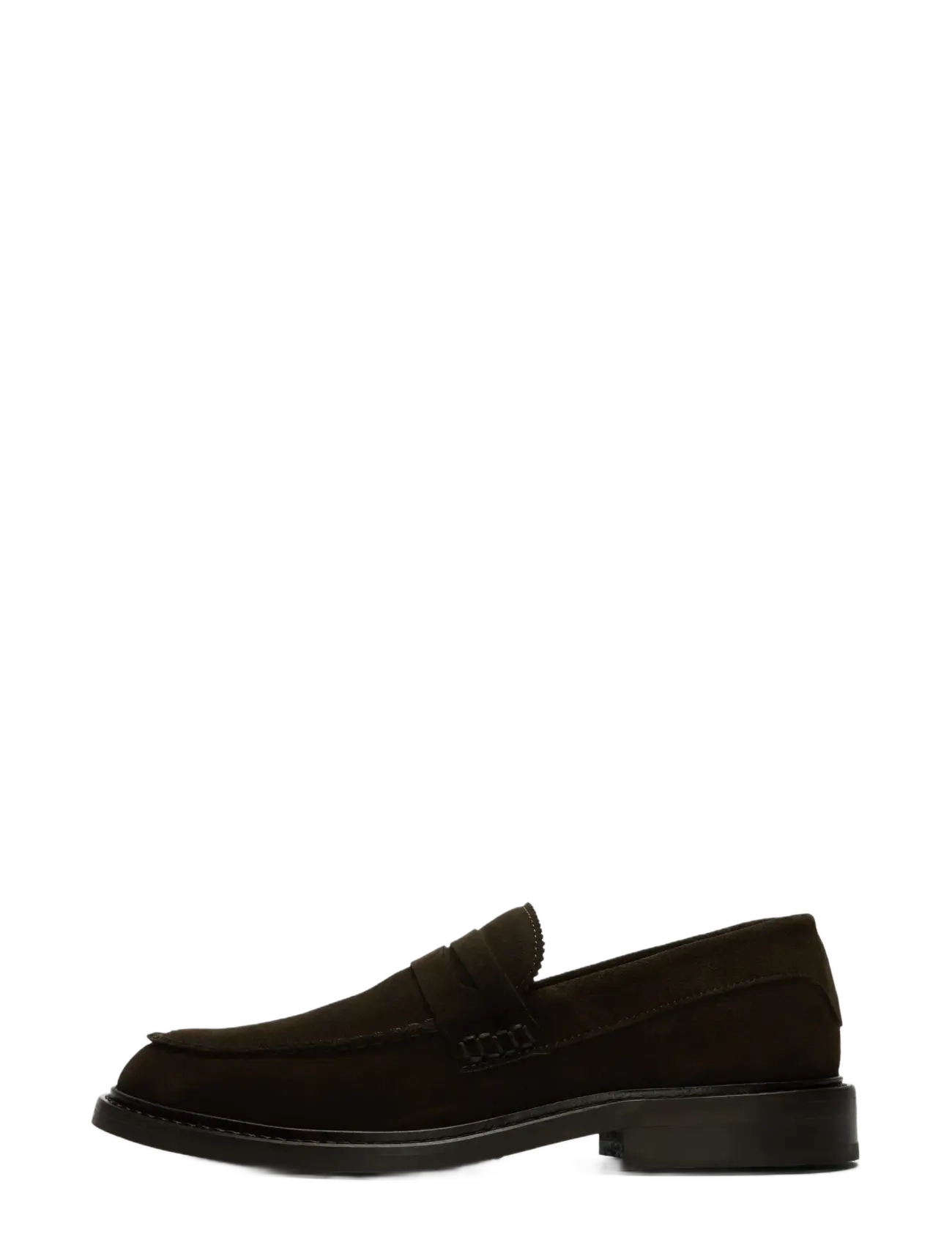 SLHCARTER SUEDE LOW PENNY LOAFER - CHOCOLATE TORTE
