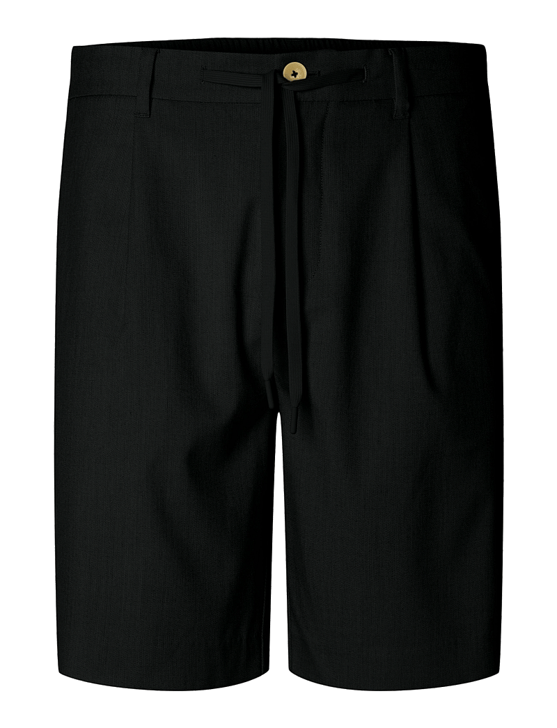 Selected - SLHREGULAR-LEROY PLEAT SHORTS NOOS - short chino - black - 1