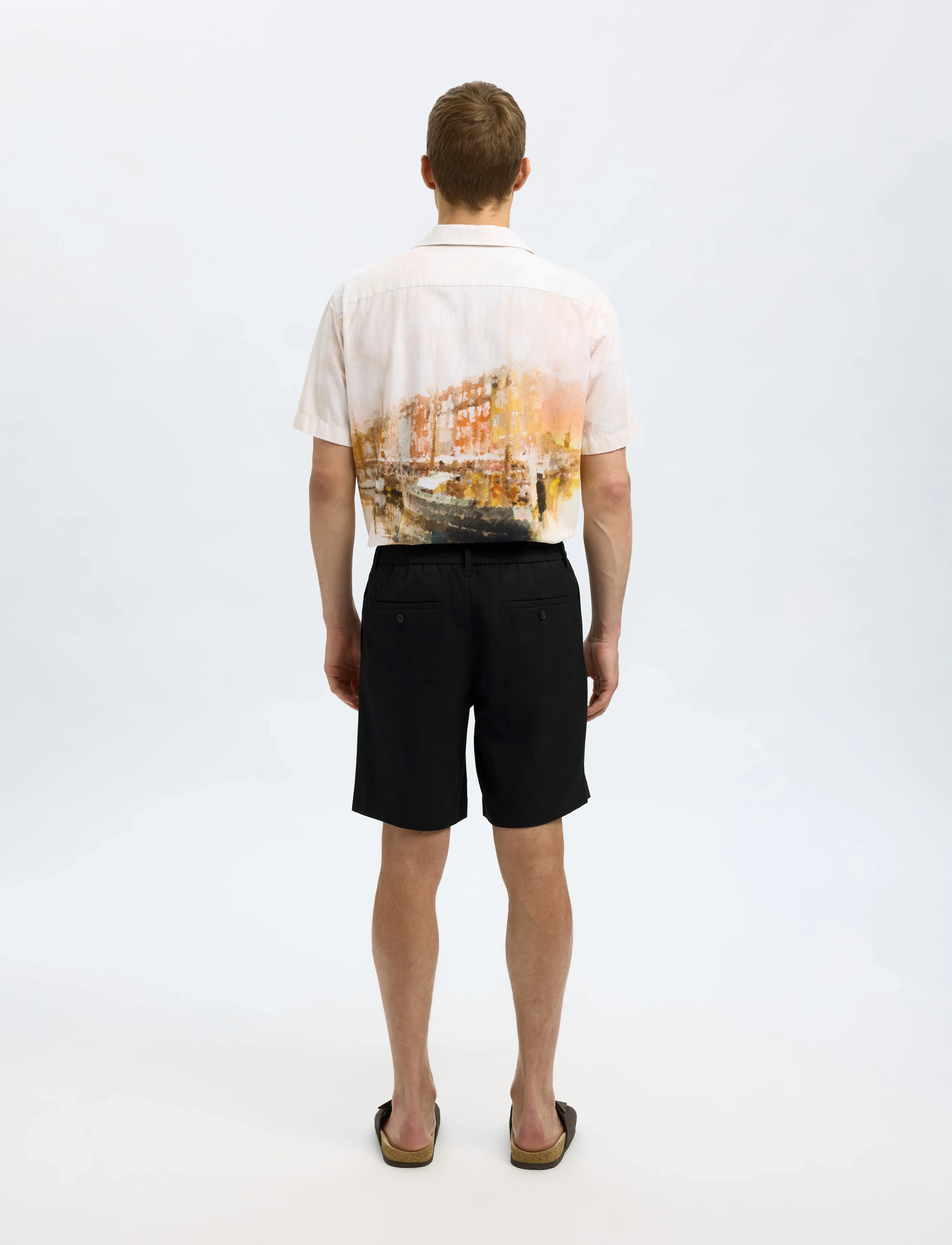 Selected - SLHREGULAR-LEROY PLEAT SHORTS NOOS - short chino - black - 2