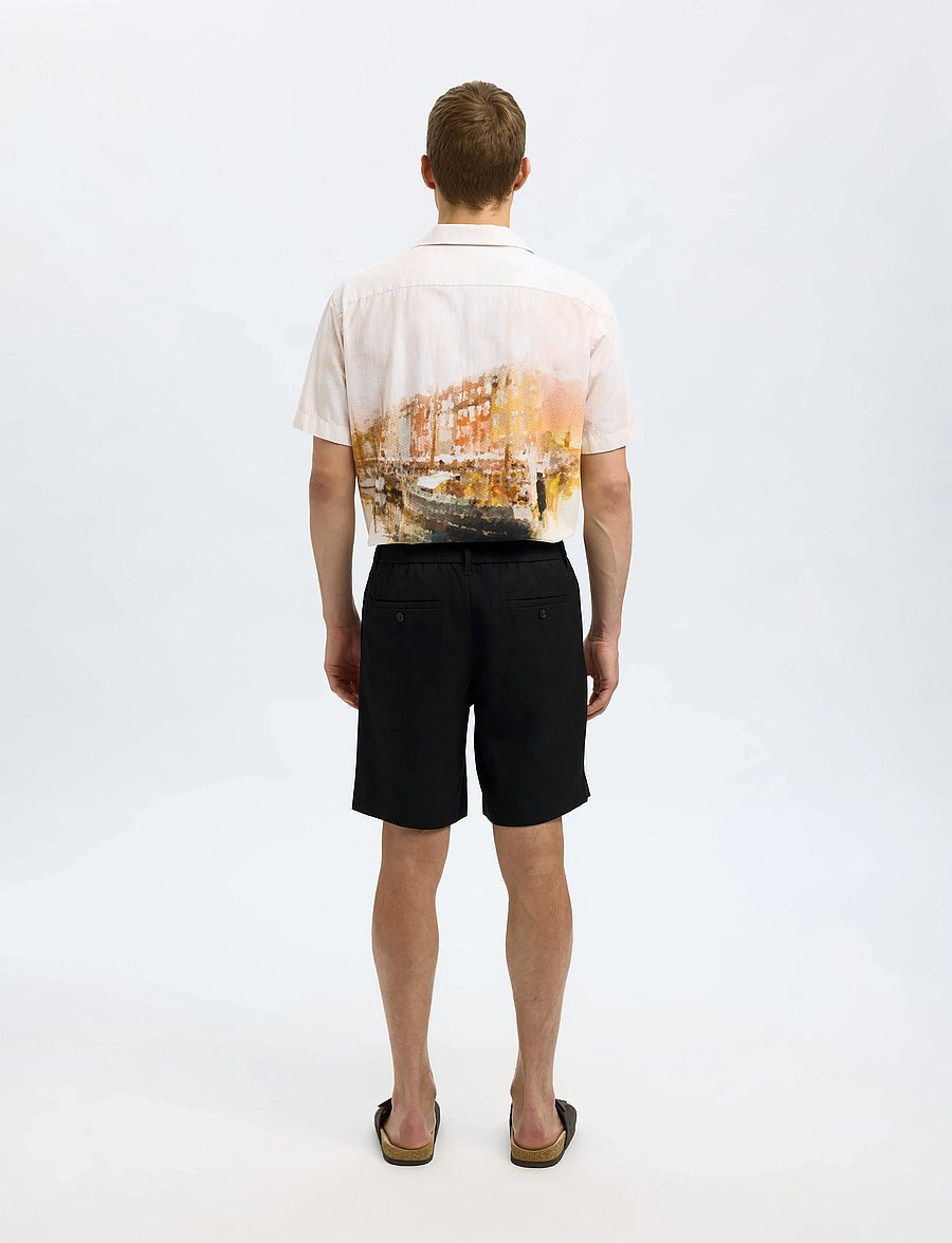 Selected - SLHREGULAR-LEROY PLEAT SHORTS NOOS - short chino - black - 2