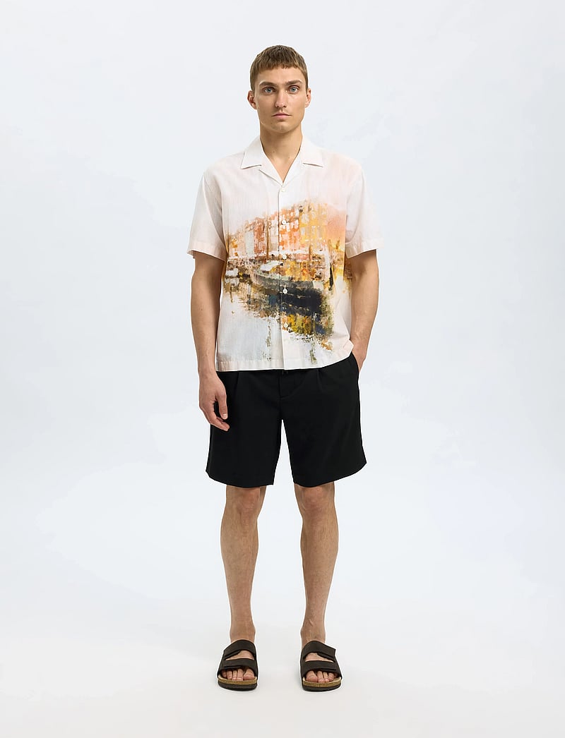 Selected - SLHREGULAR-LEROY PLEAT SHORTS NOOS - short chino - black - 3