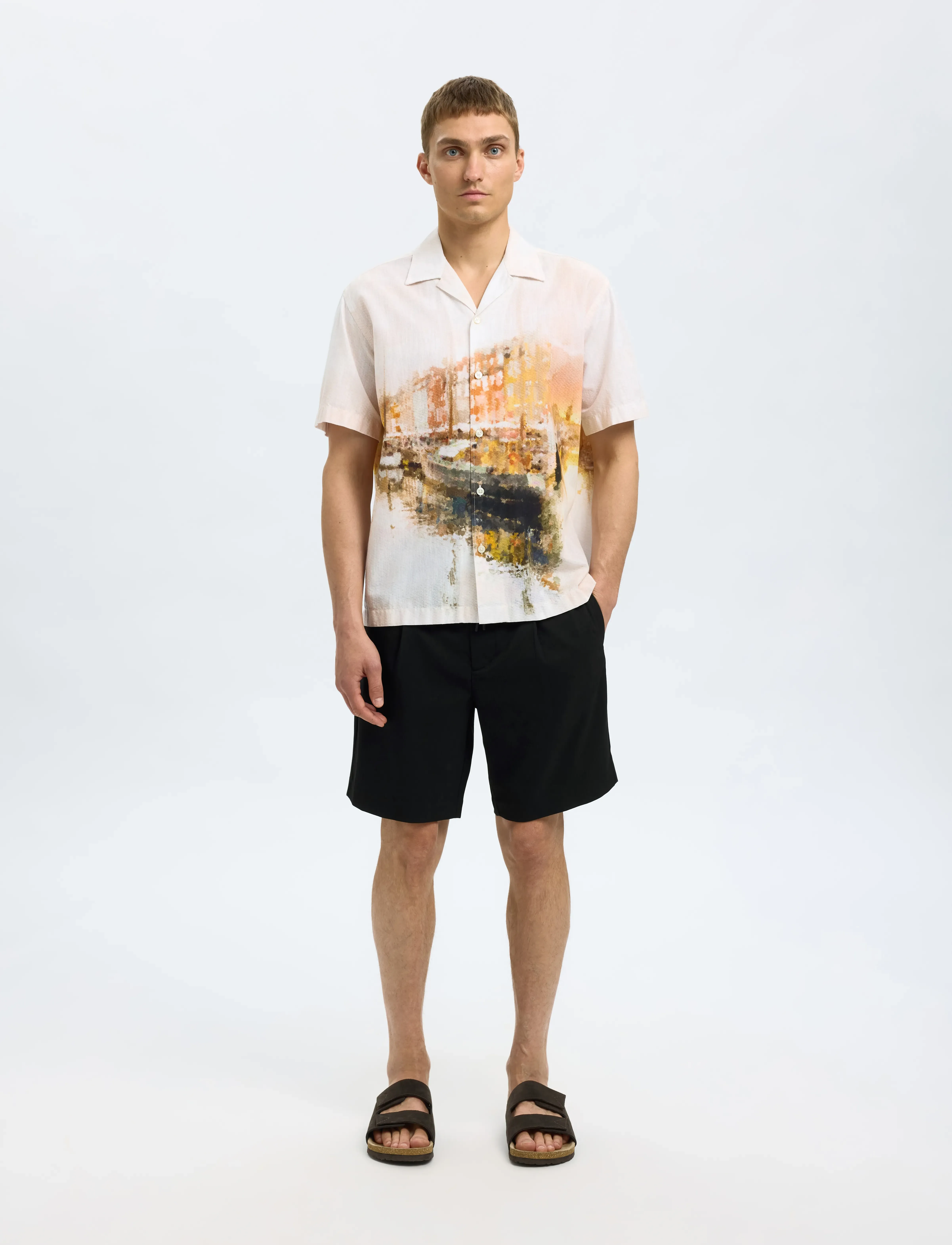 Selected - SLHREGULAR-LEROY PLEAT SHORTS NOOS - short chino - black - 3