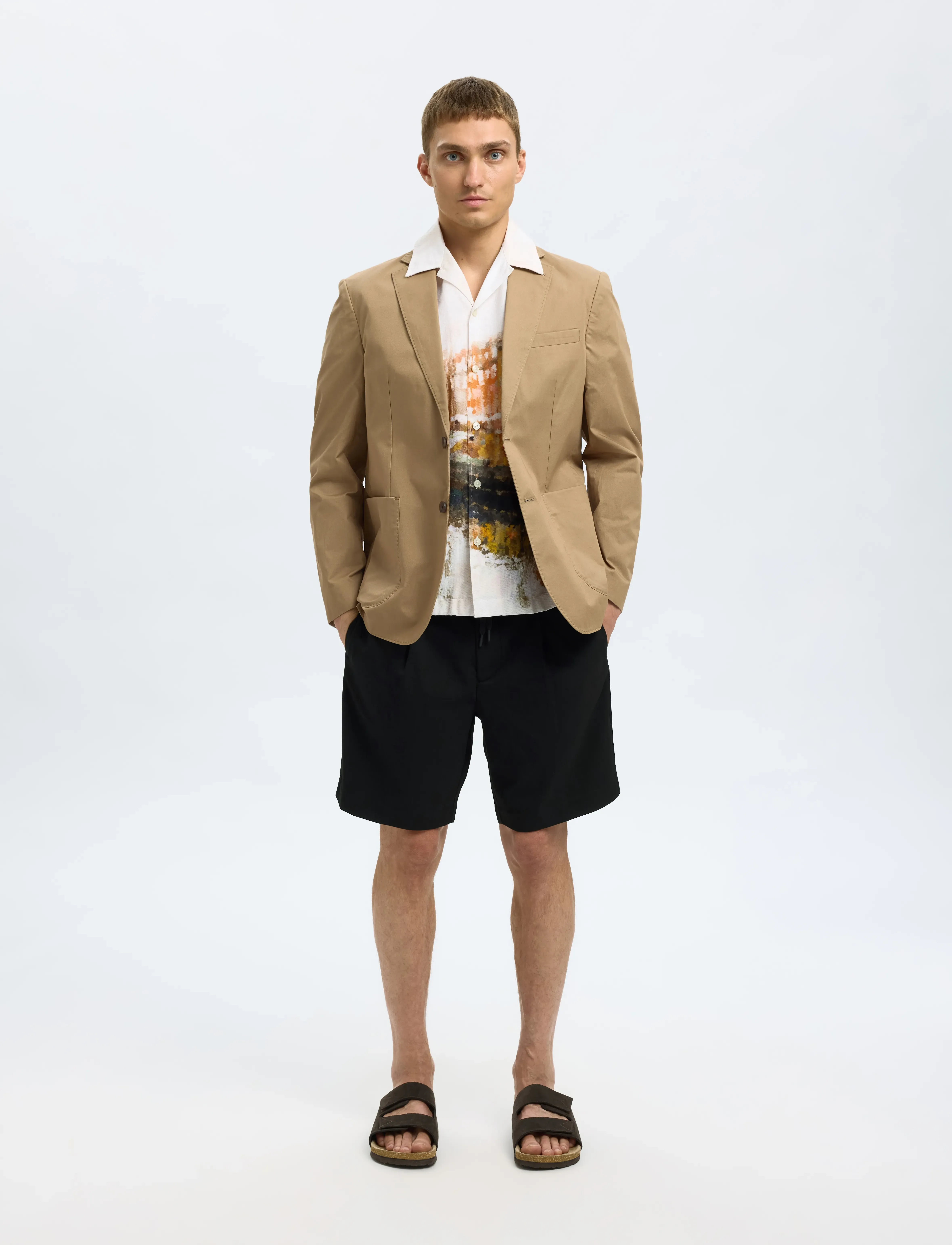 Selected - SLHREGULAR-LEROY PLEAT SHORTS NOOS - short chino - black - 5