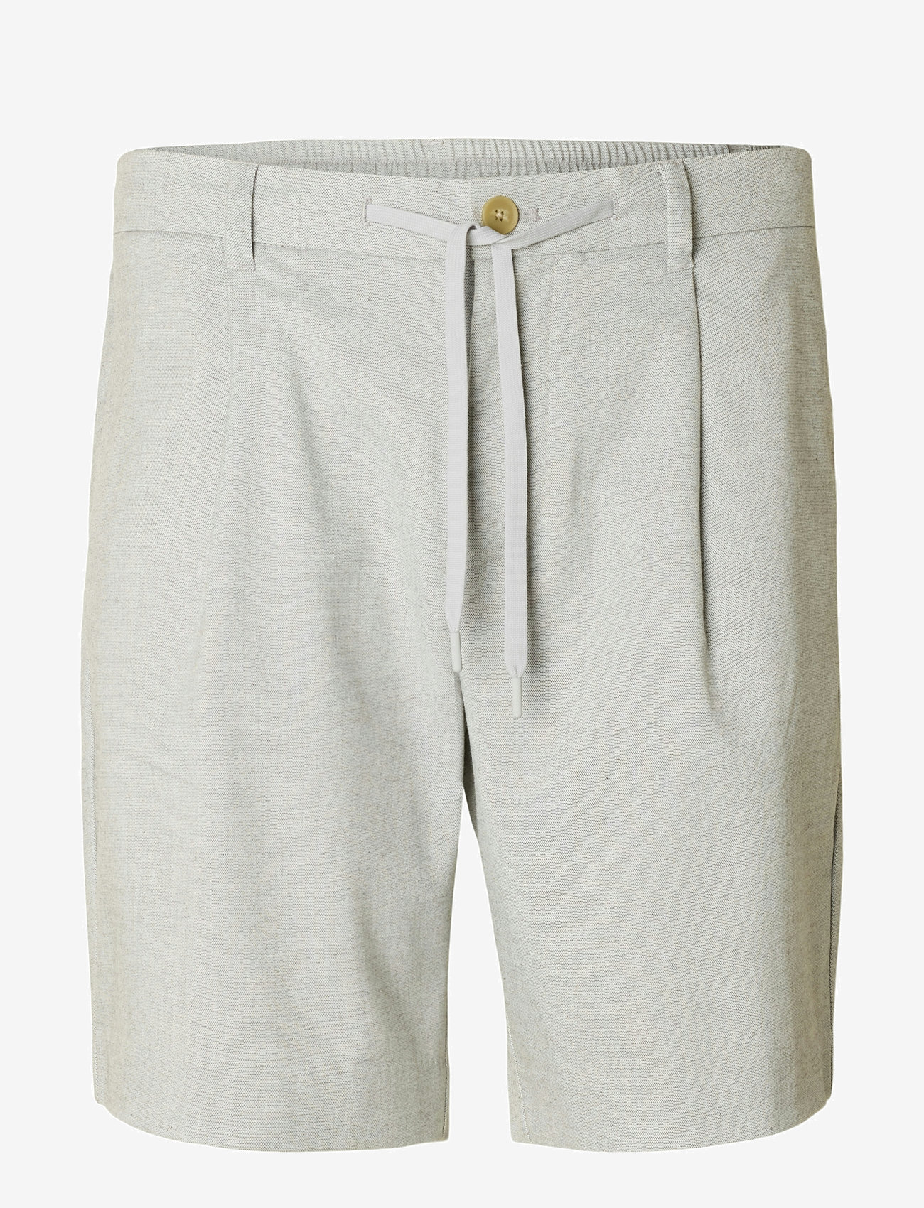 Selected - SLHREGULAR-LEROY PLEAT SHORTS NOOS - chinos shorts - light grey melange - 1