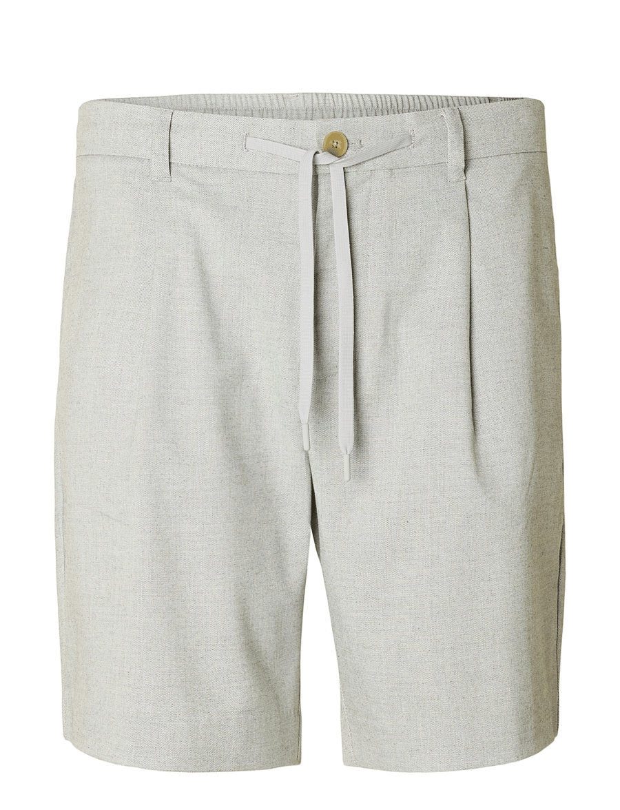 Selected - SLHREGULAR-LEROY PLEAT SHORTS NOOS - chinos shorts - light grey melange - 1